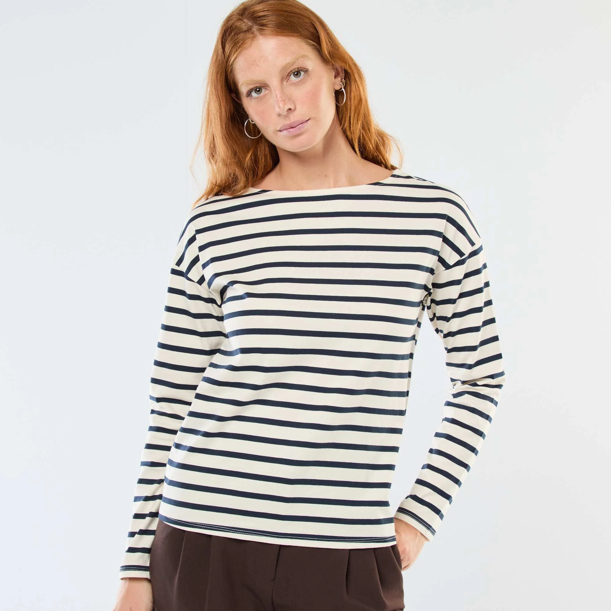 Striped Long-Sleeve Jersey T-Shirt WHITE - Image 3