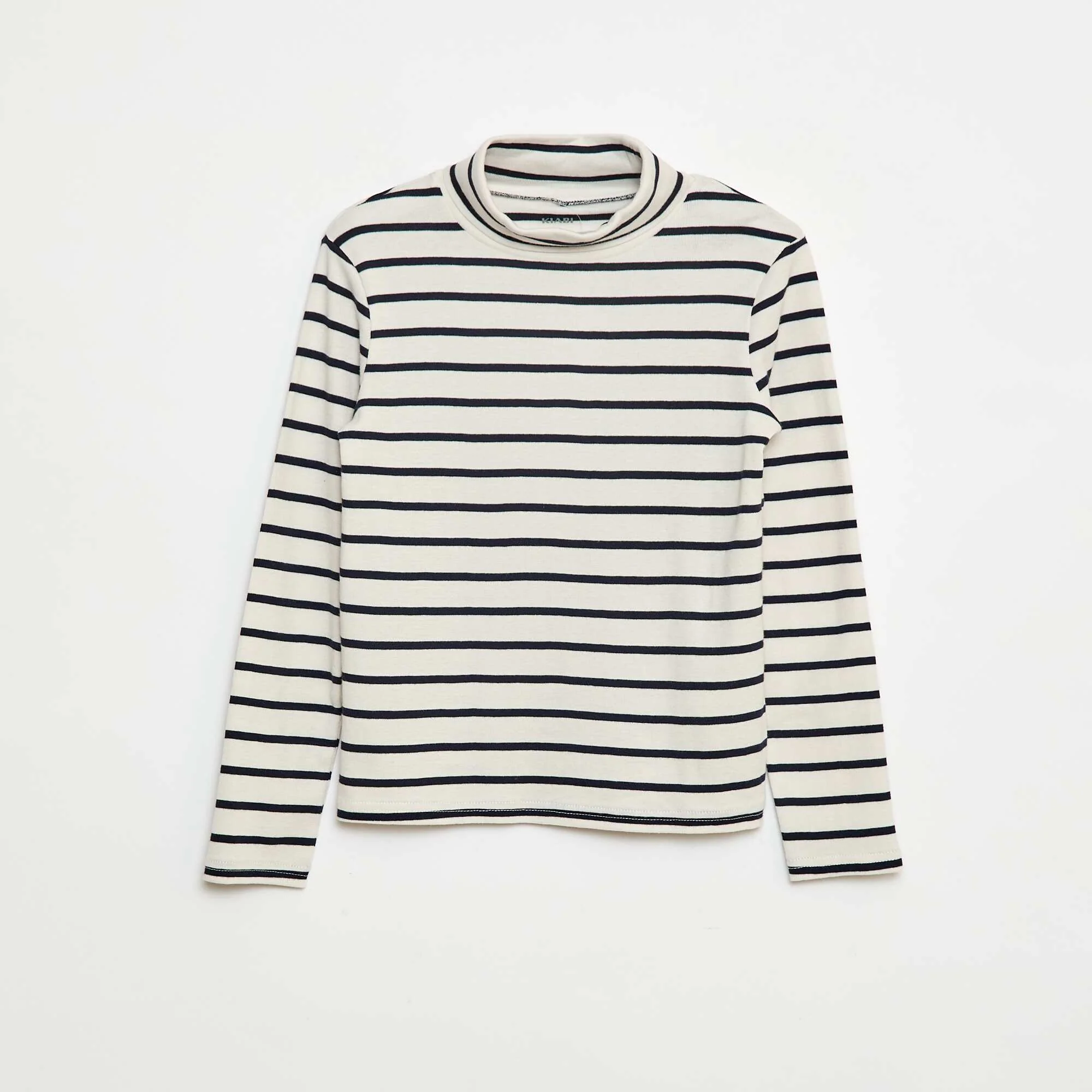 Striped Roll Neck Undershirt WHITE