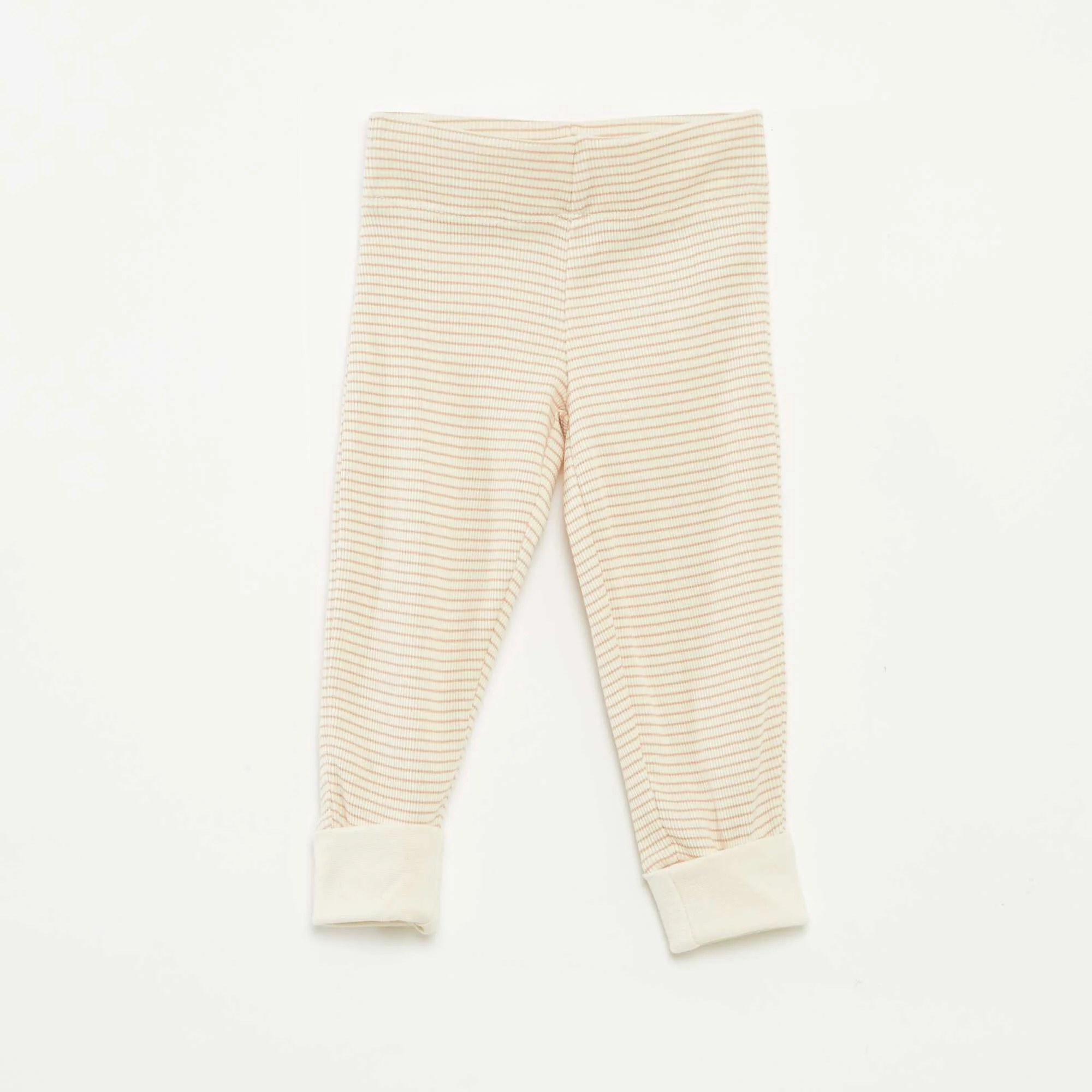 Striped T-shirt and trousers pyjama set - 2-piece set BEIGE - Image 5