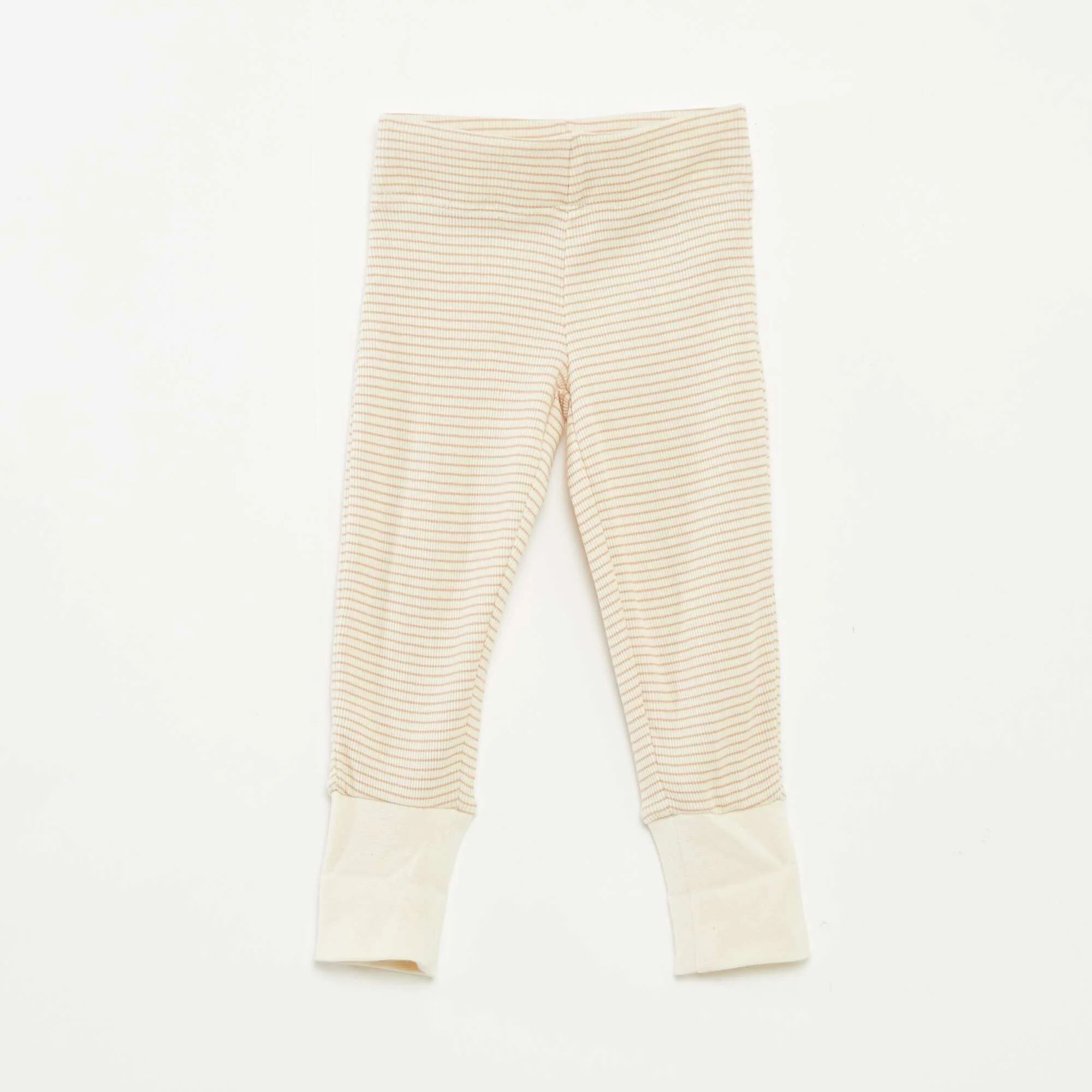 Striped T-shirt and trousers pyjama set - 2-piece set BEIGE - Image 7