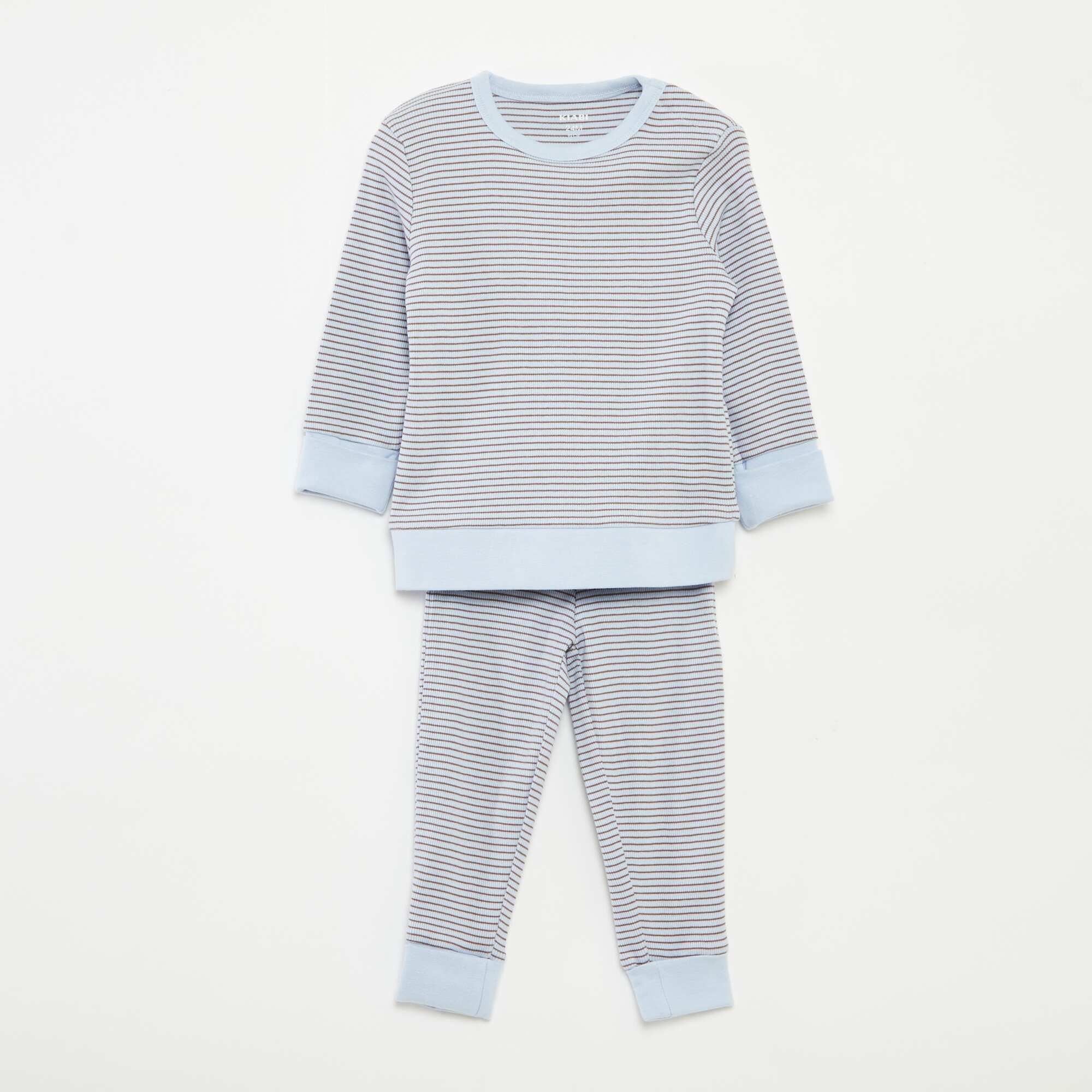 Striped T-shirt and trousers pyjama set - 2-piece set BLUE
