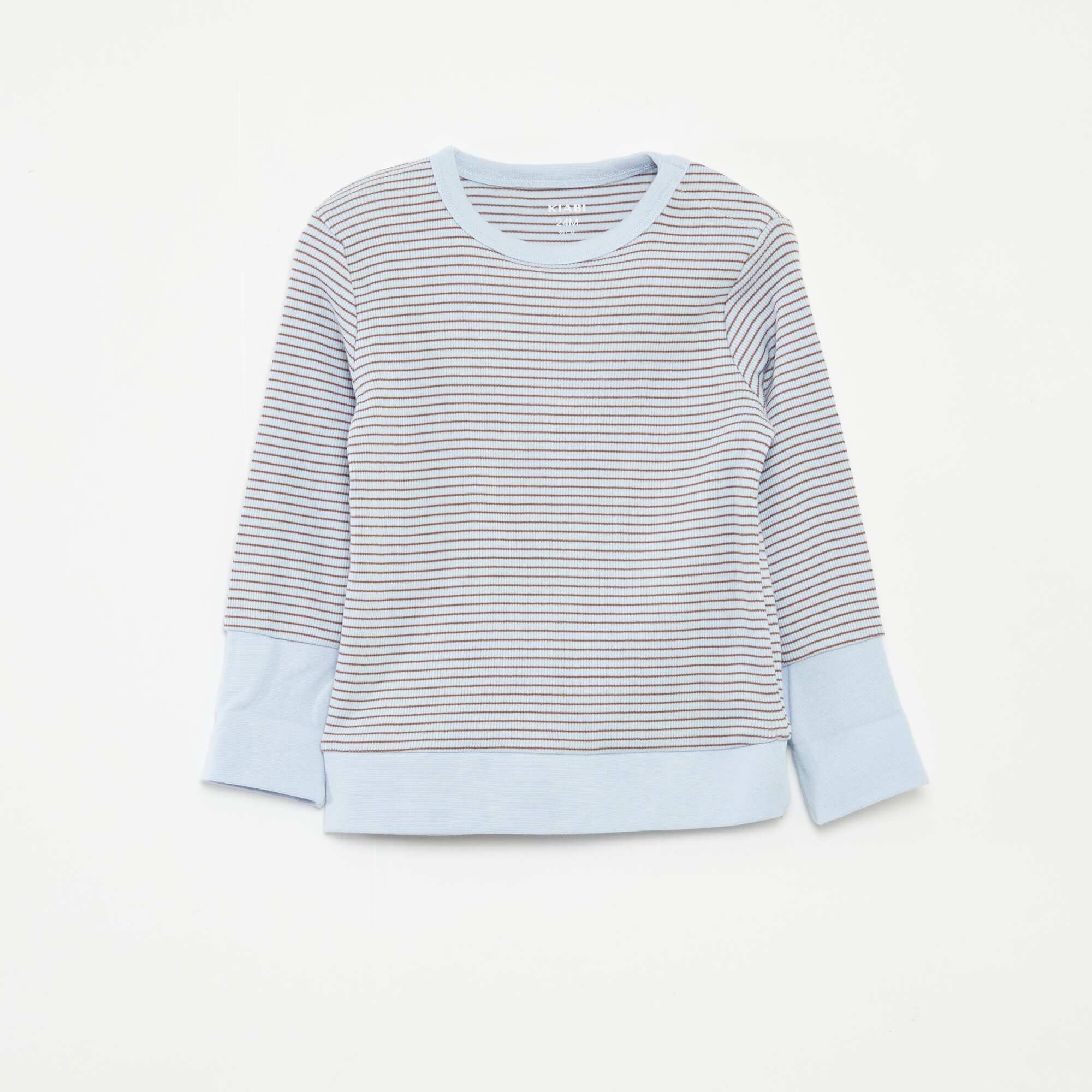 Striped T-shirt and trousers pyjama set - 2-piece set BLUE - Image 3