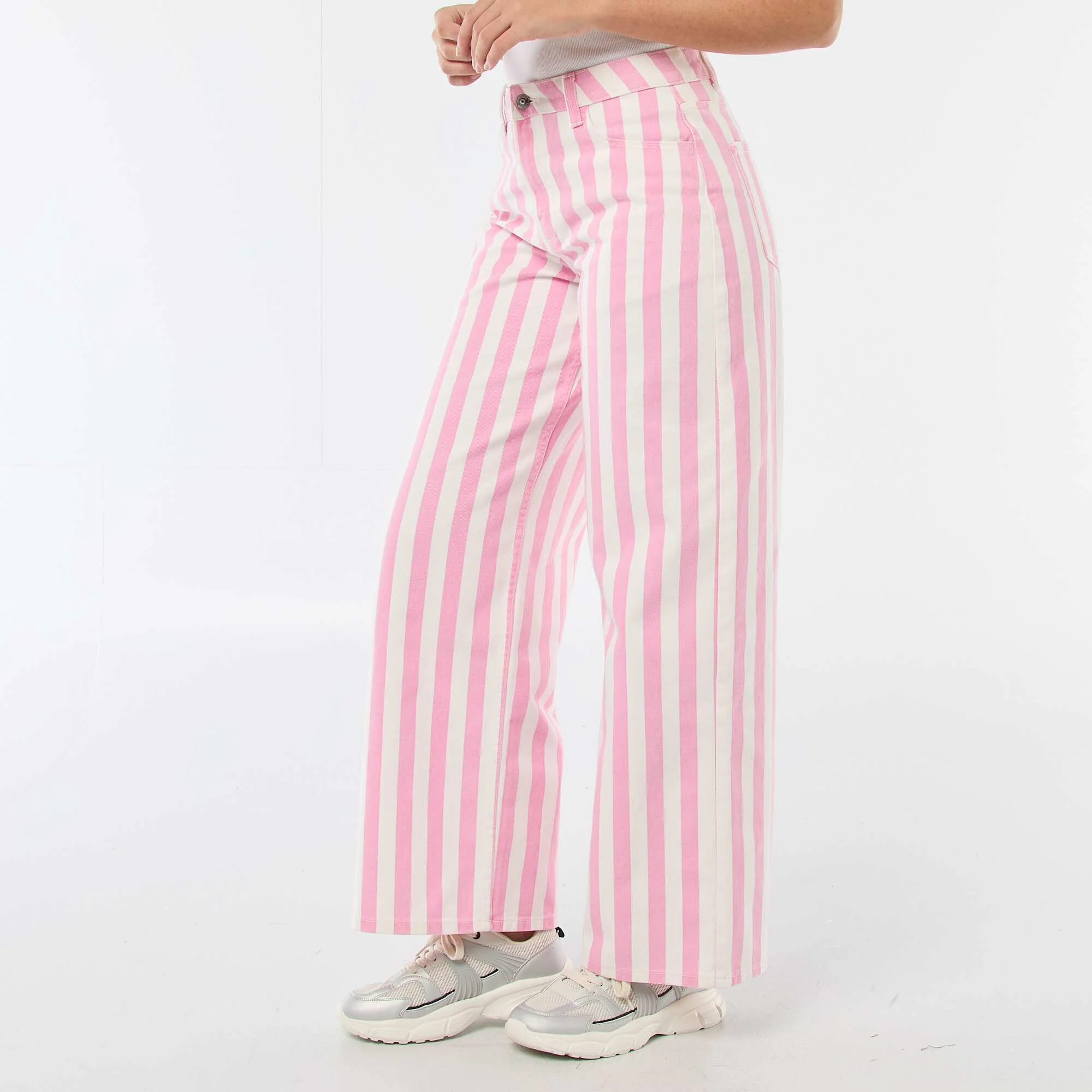Striped Wide Leg Trousers PINK - Image 4