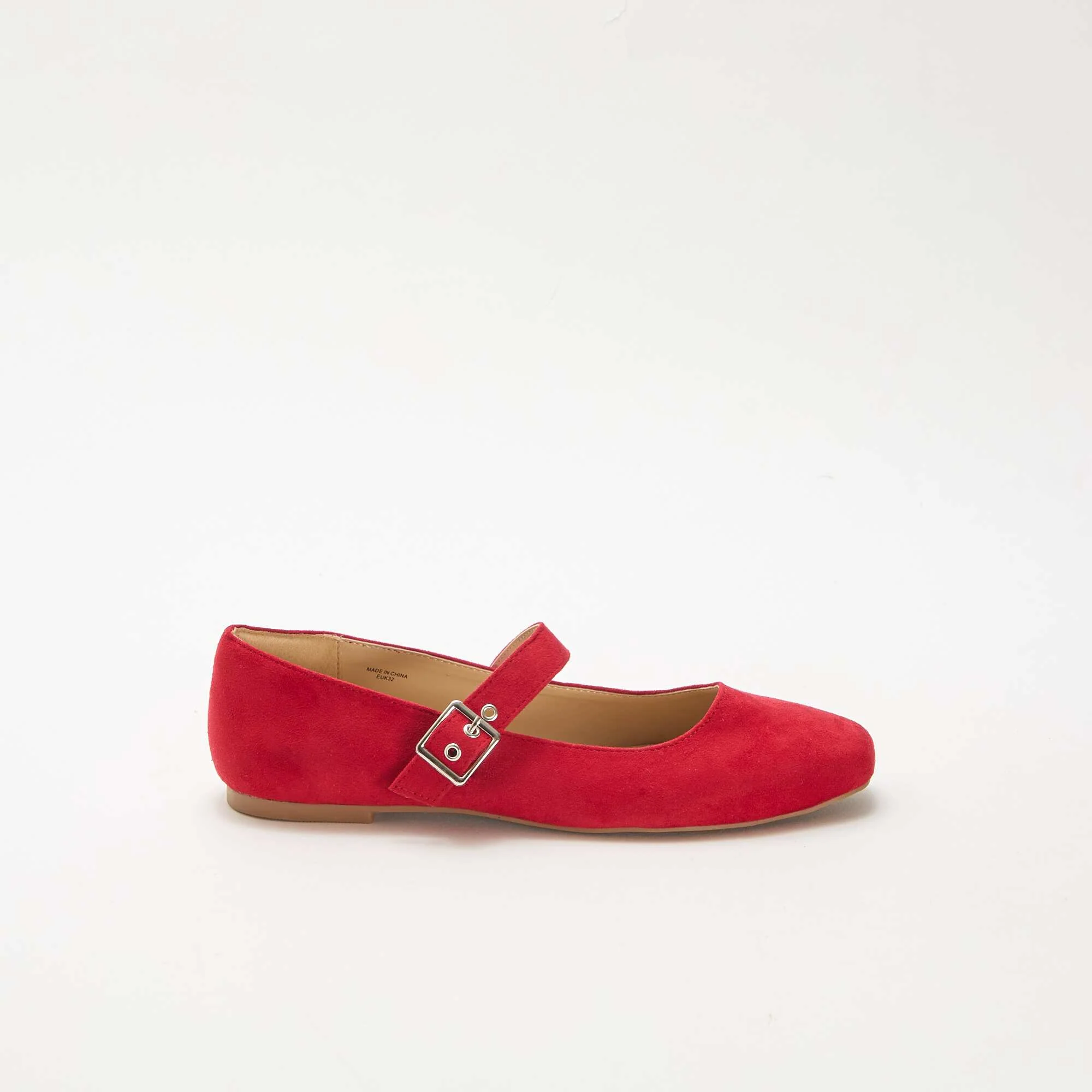 Studded Strap Ballerina Flats RED - Image 2