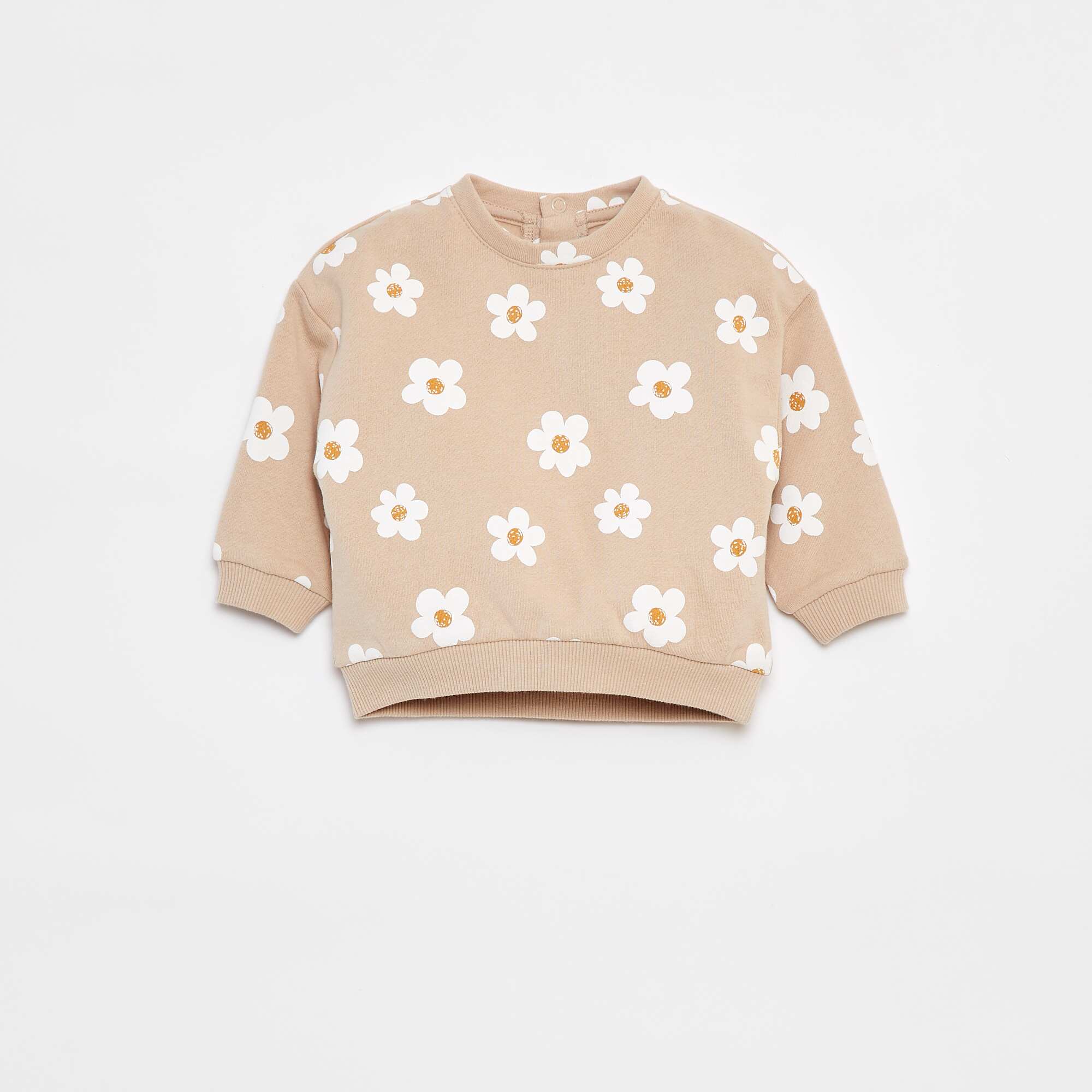 Stylish printed sweater BEIGE