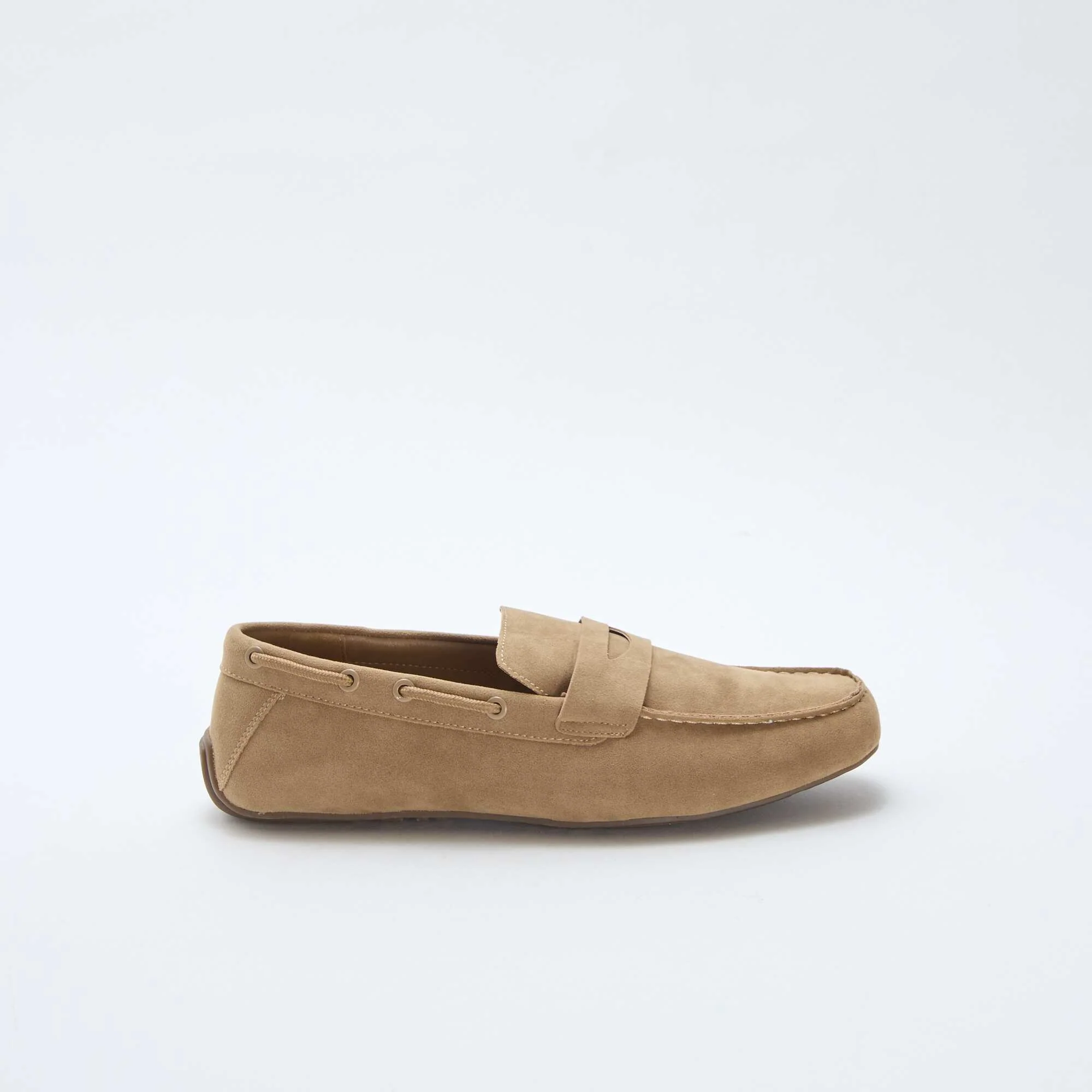 Suede-Effect Boat Moccasins BEIGE - Image 2