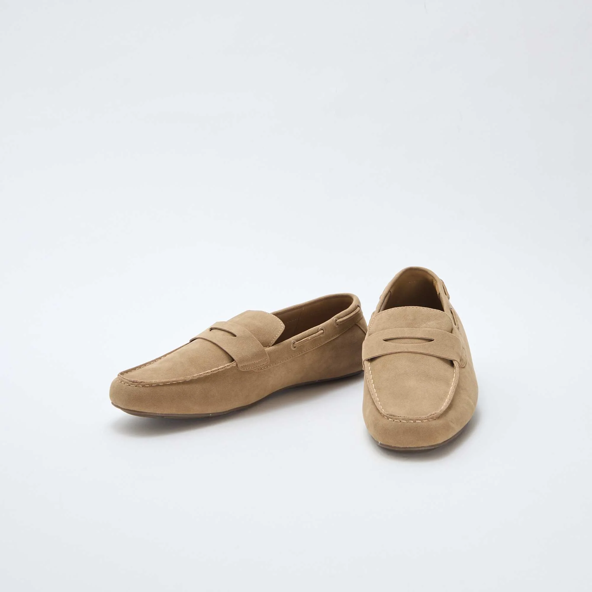 Suede-Effect Boat Moccasins BEIGE - Image 5