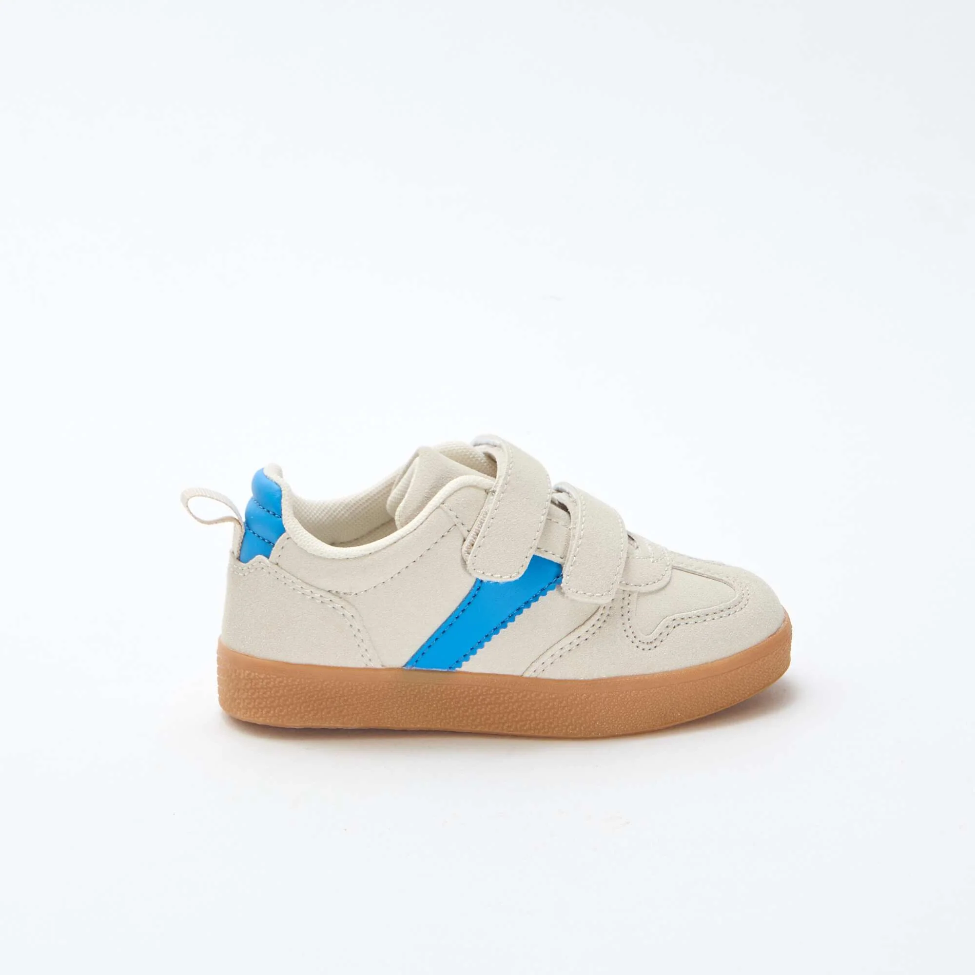 Suede-Effect Sneakers with Hook and Loop Fasteners BLUE - Image 2