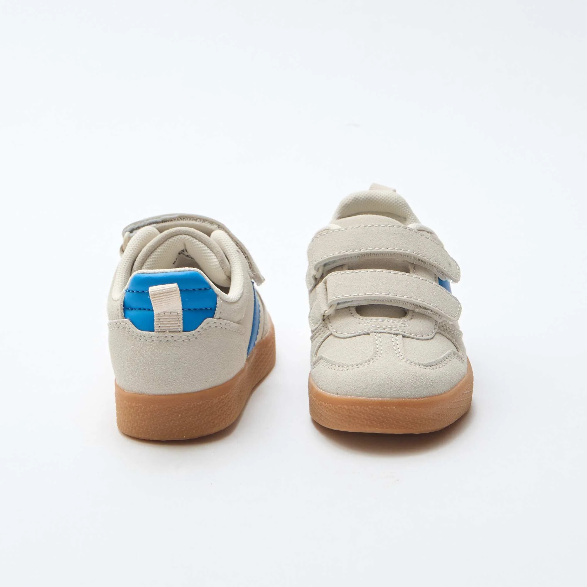 Suede-Effect Sneakers with Hook and Loop Fasteners BLUE - Image 3