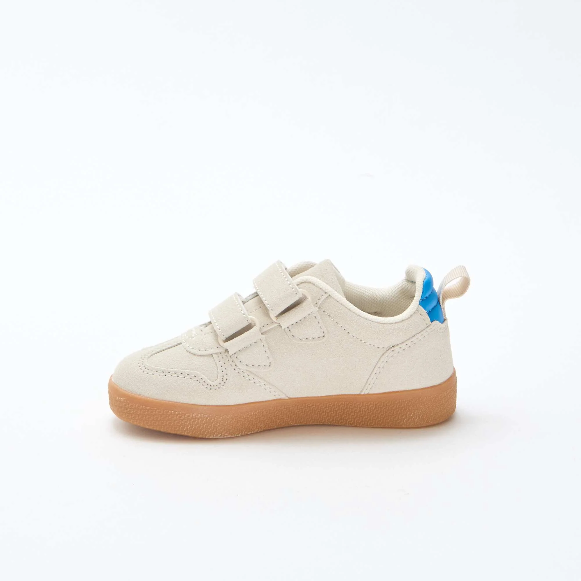 Suede-Effect Sneakers with Hook and Loop Fasteners BLUE - Image 4