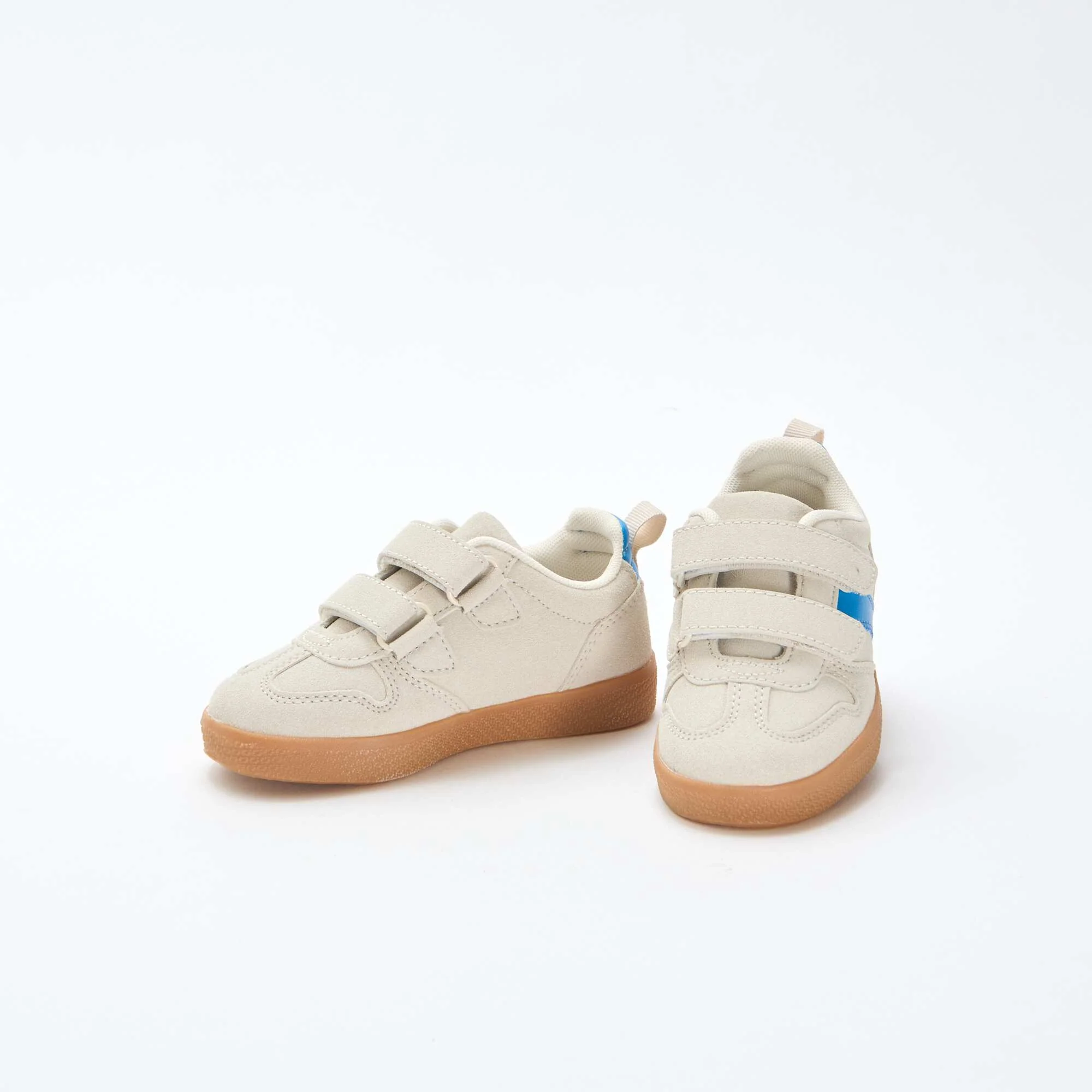 Suede-Effect Sneakers with Hook and Loop Fasteners BLUE - Image 5