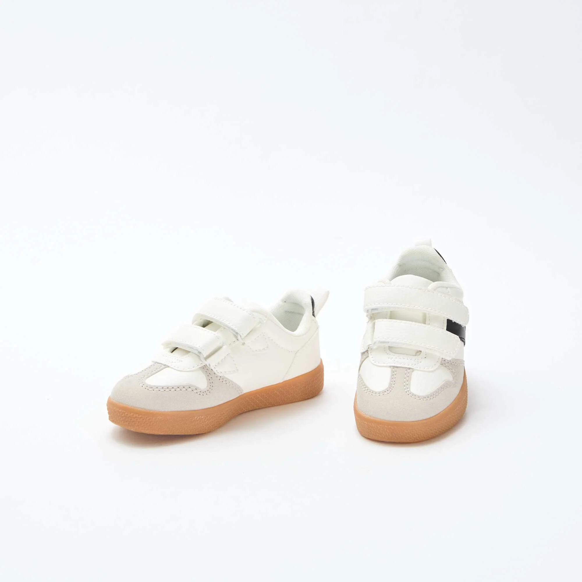 Suede-effect Sneakers with Hook and Loop Fasteners WHITE - Image 5