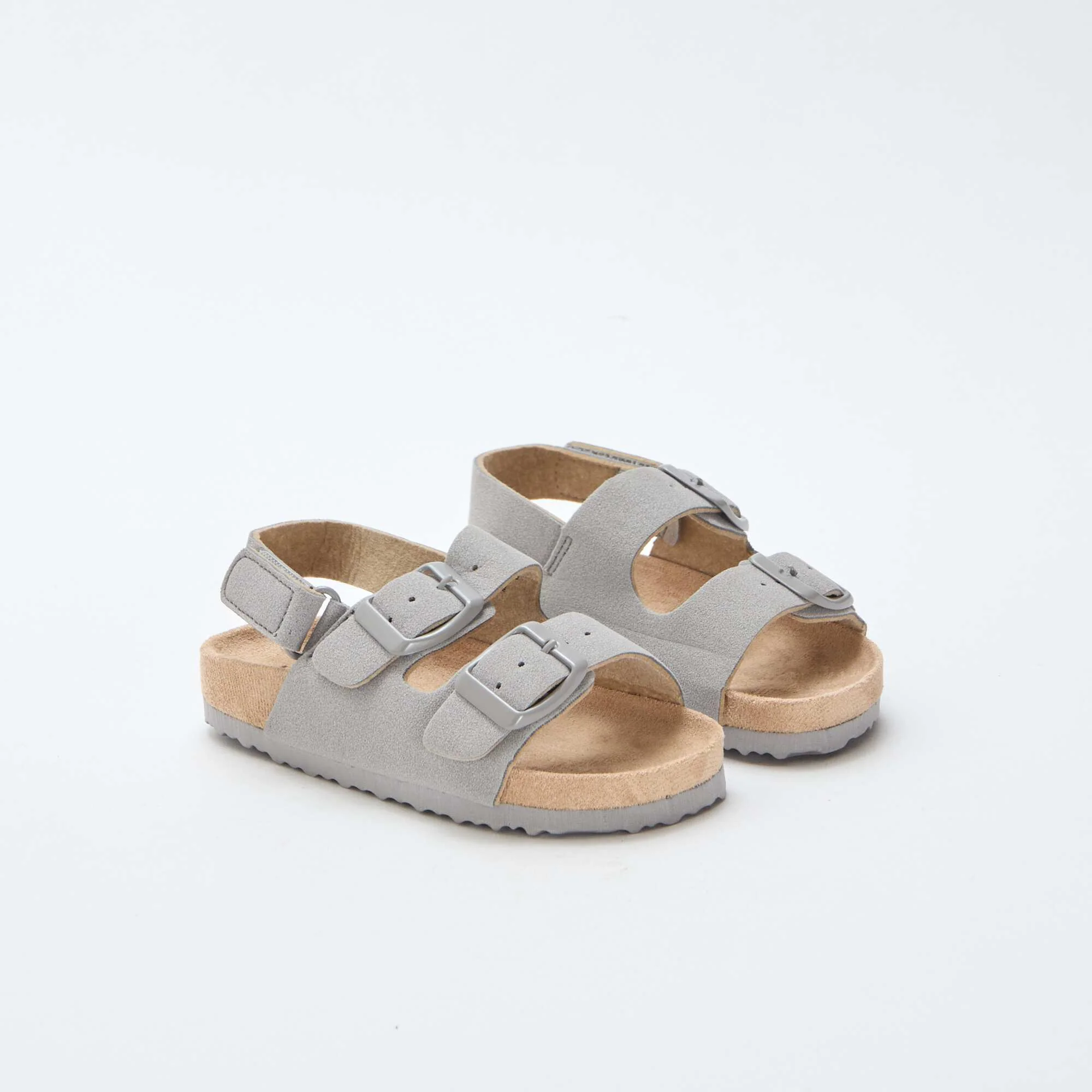 Suede Flat Sandals GREY