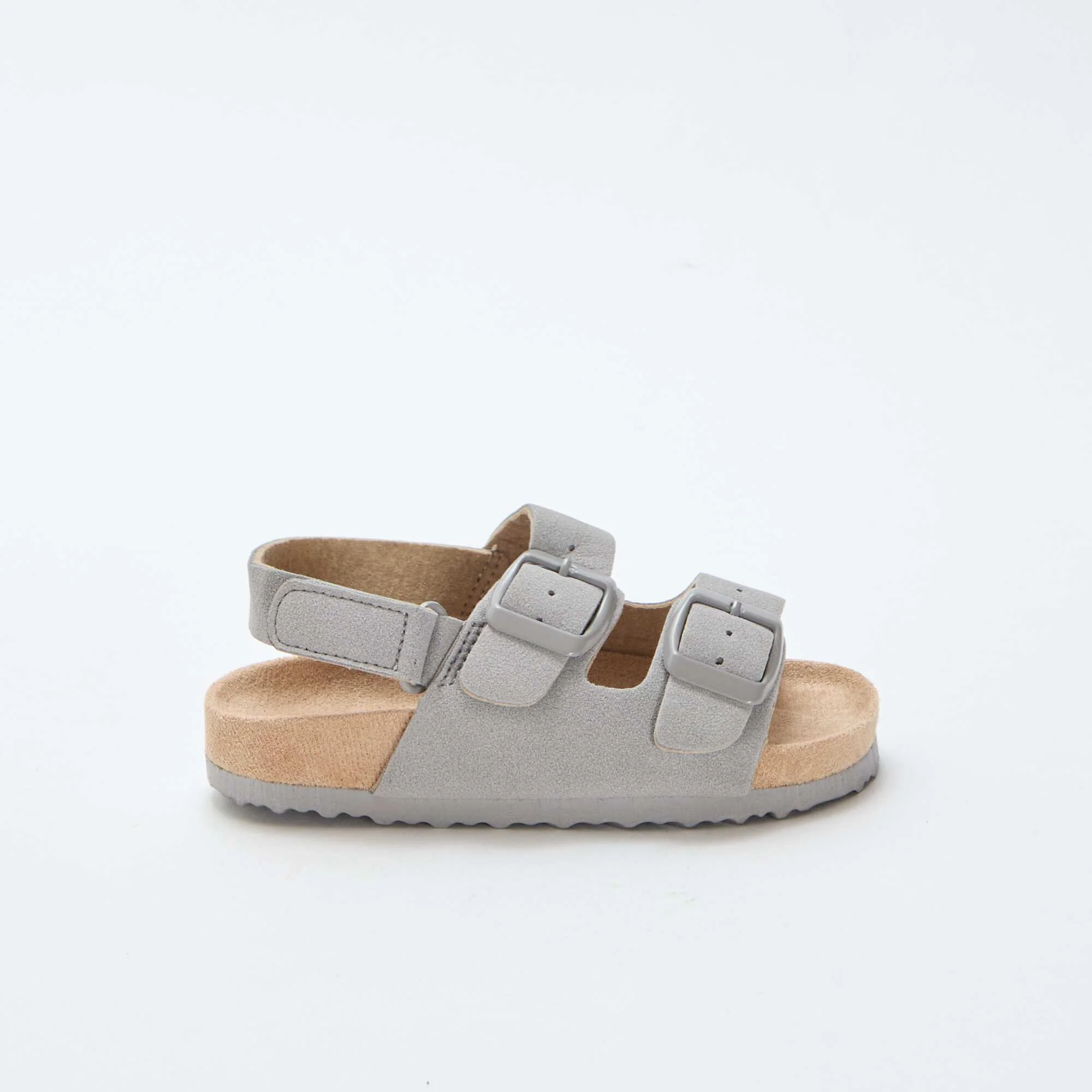 Suede Flat Sandals GREY - Image 2