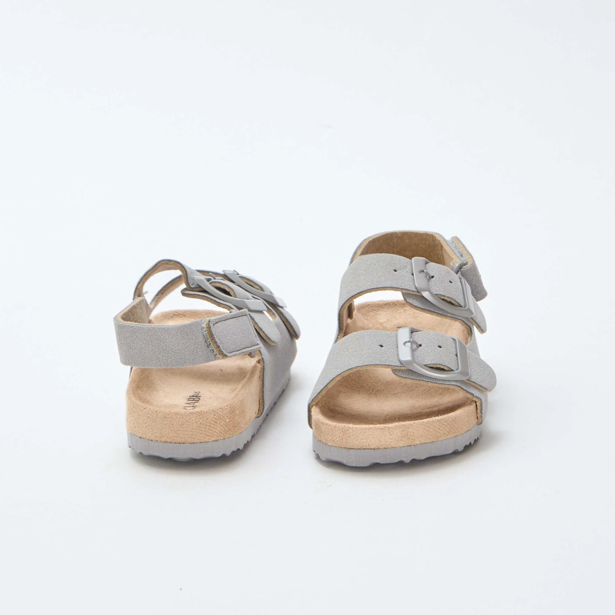 Suede Flat Sandals GREY - Image 3
