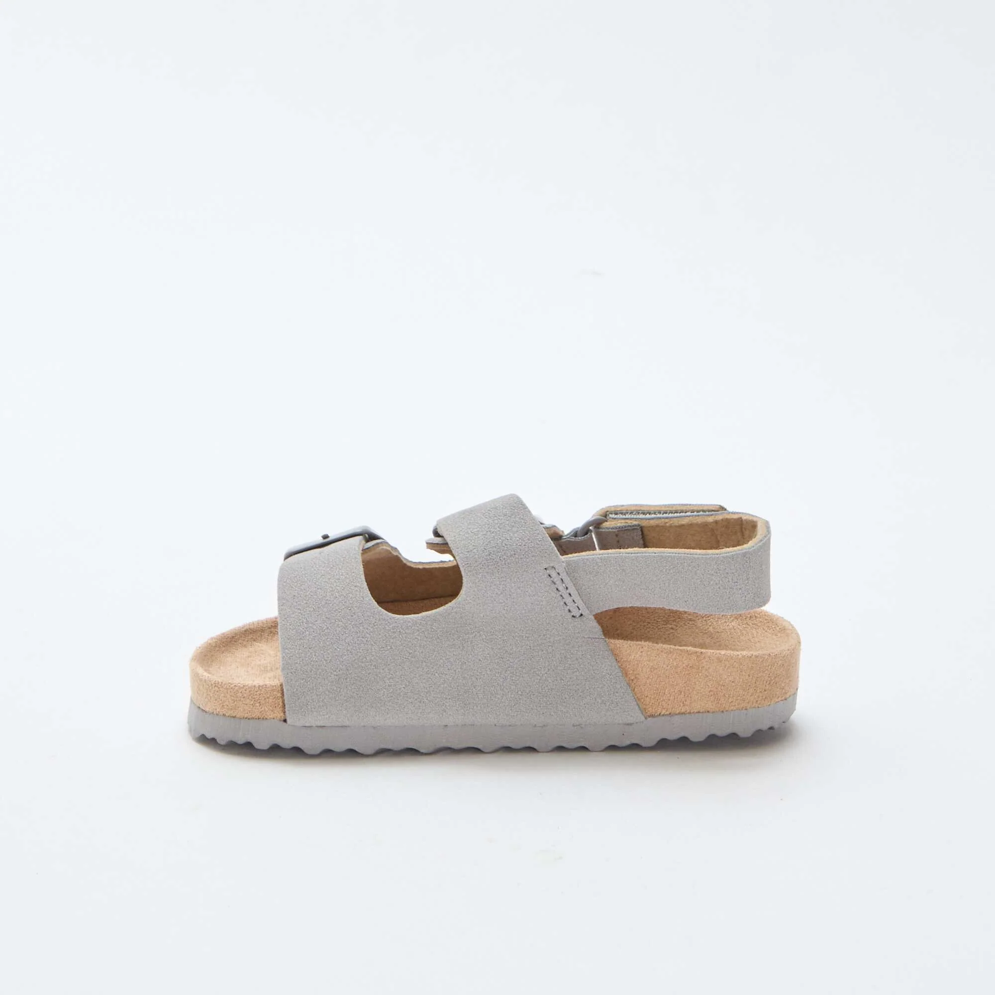 Suede Flat Sandals GREY - Image 4