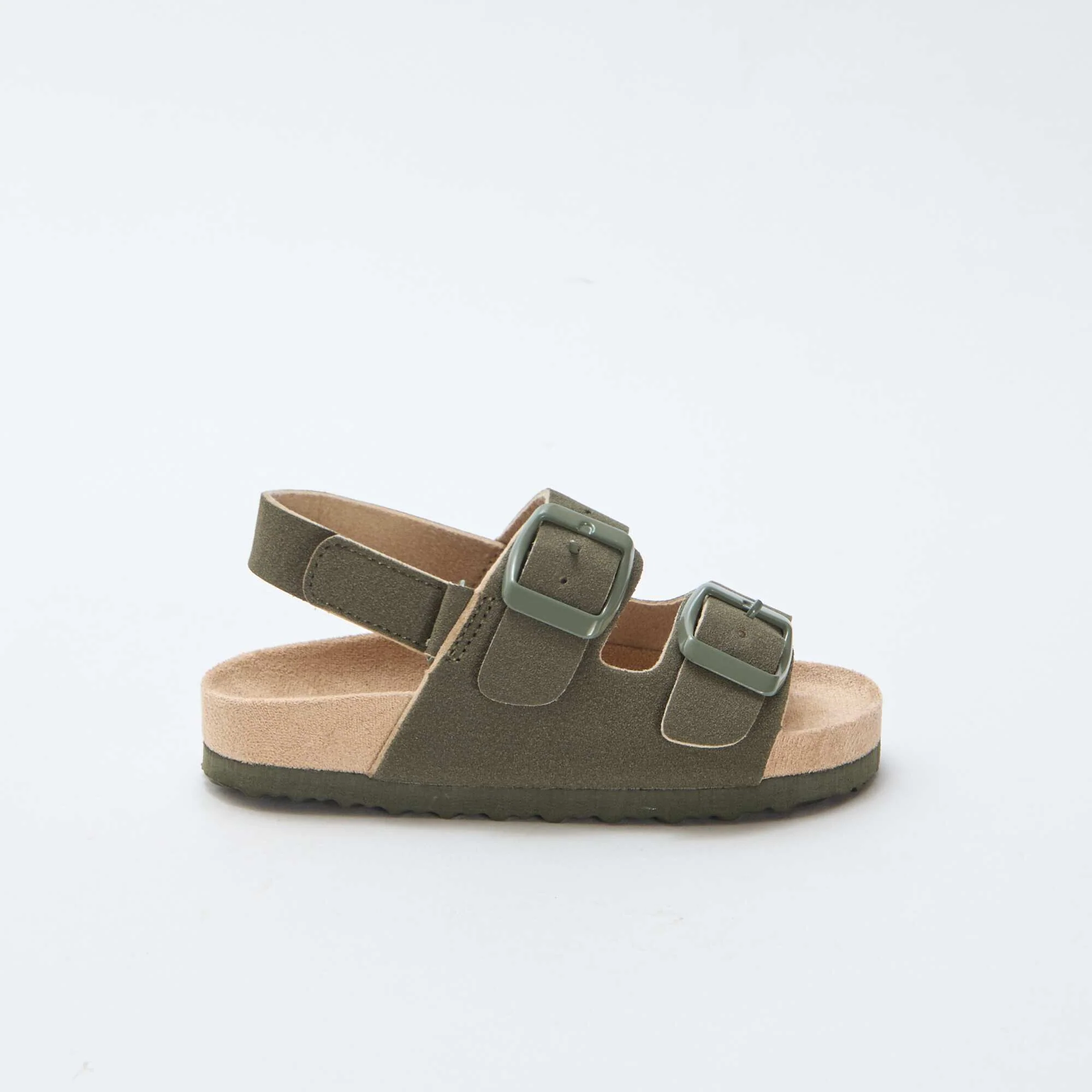 Suede Flat Sandals KHAKI - Image 2