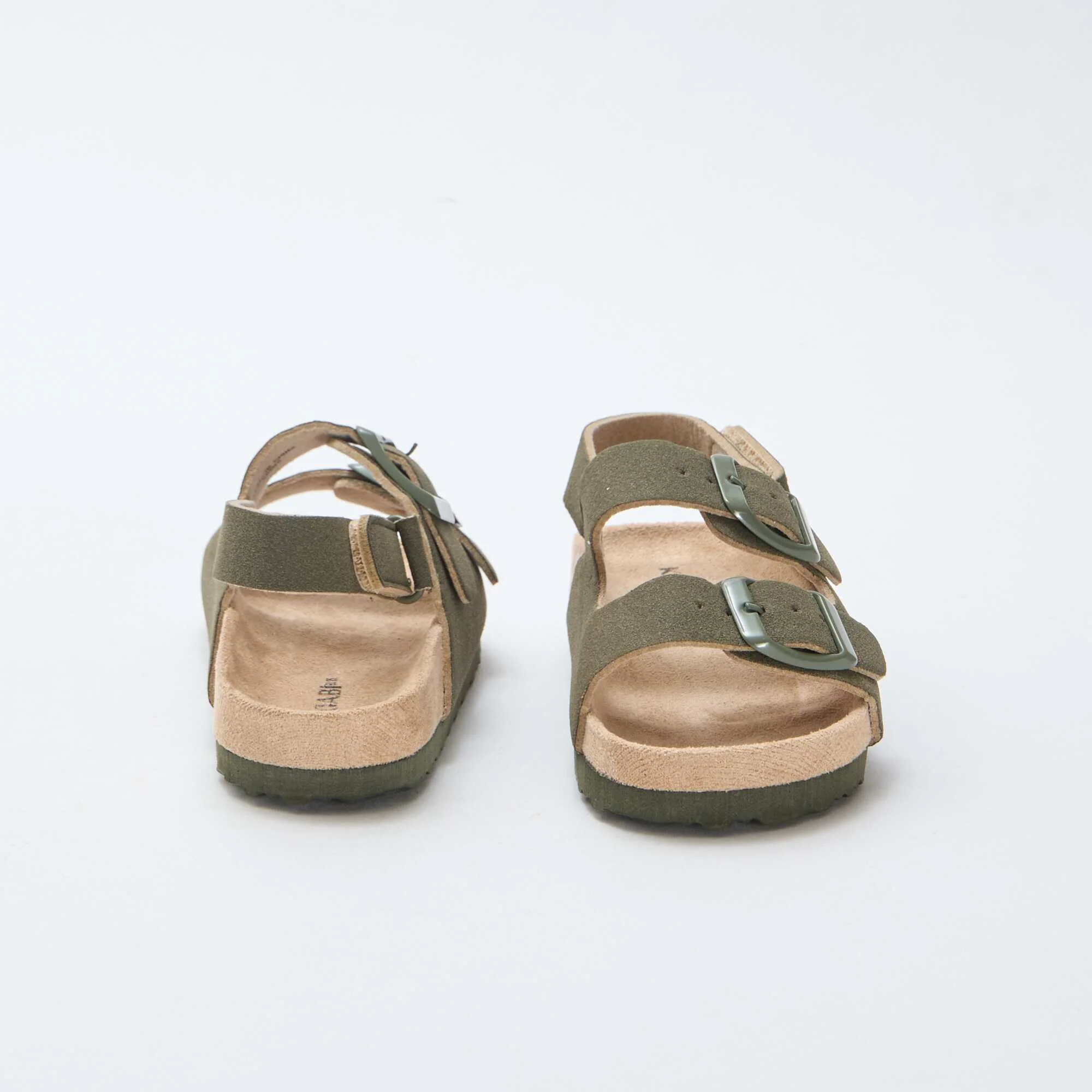 Suede Flat Sandals KHAKI - Image 3