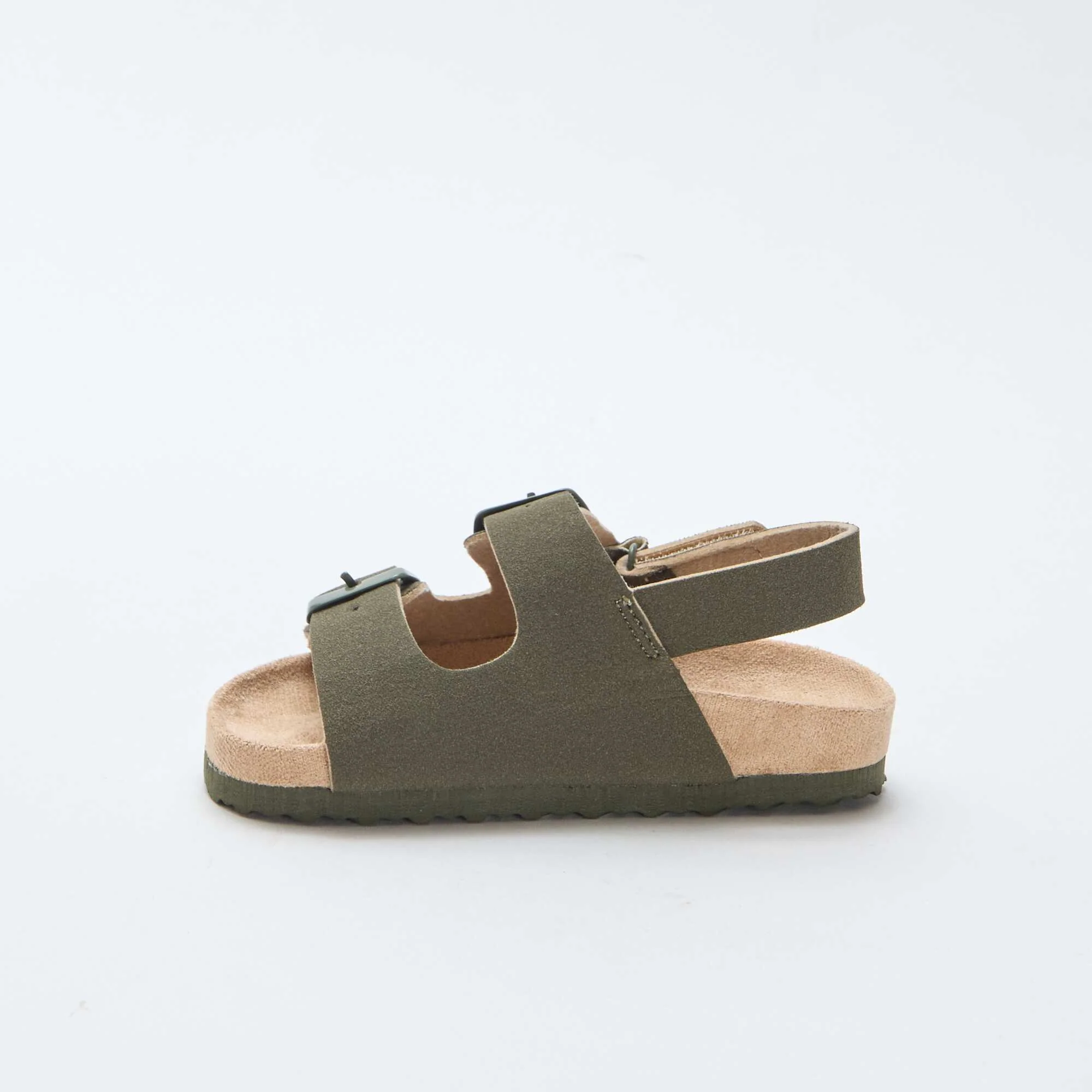 Suede Flat Sandals KHAKI - Image 4