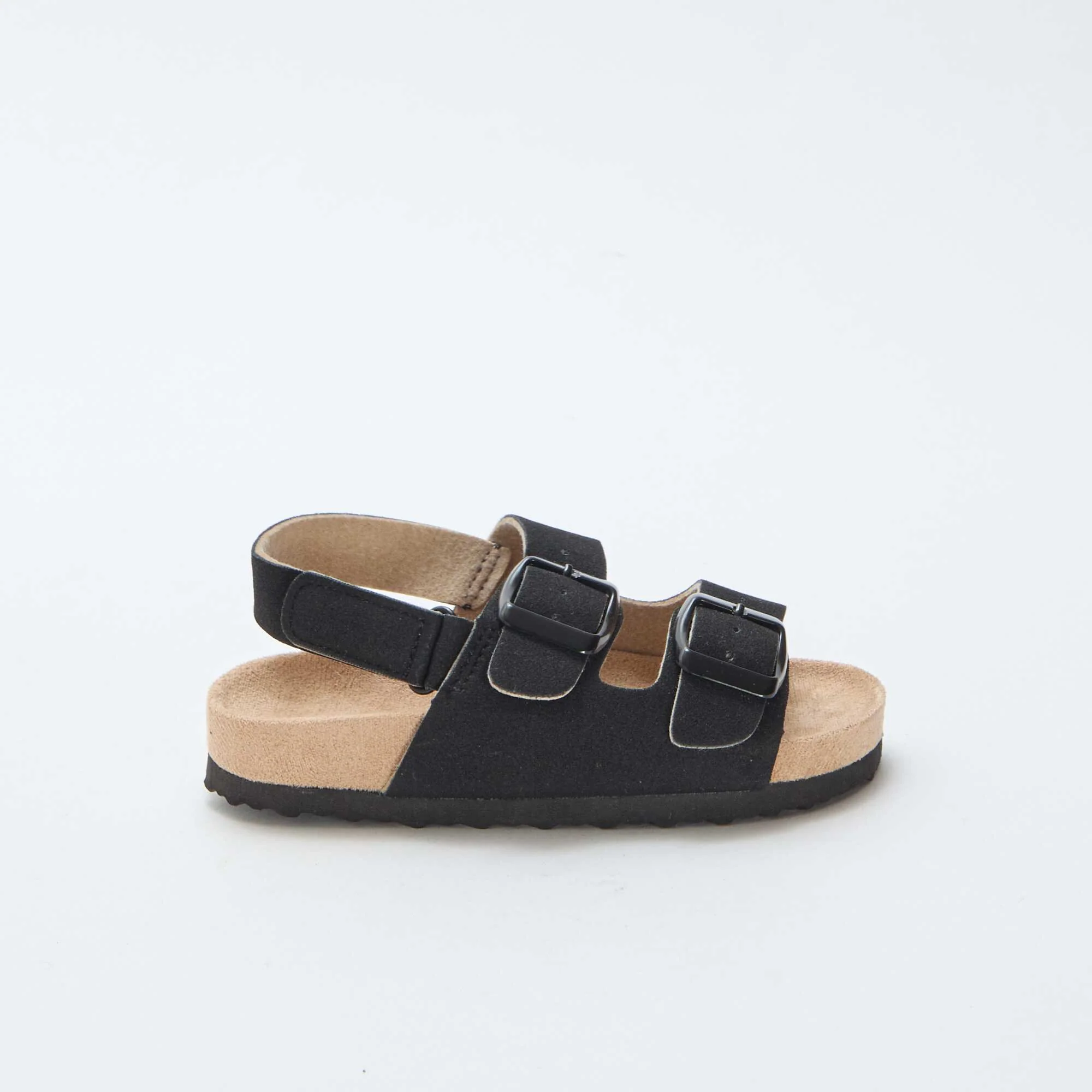 Suedette Flat Sandals BLACK - Image 2