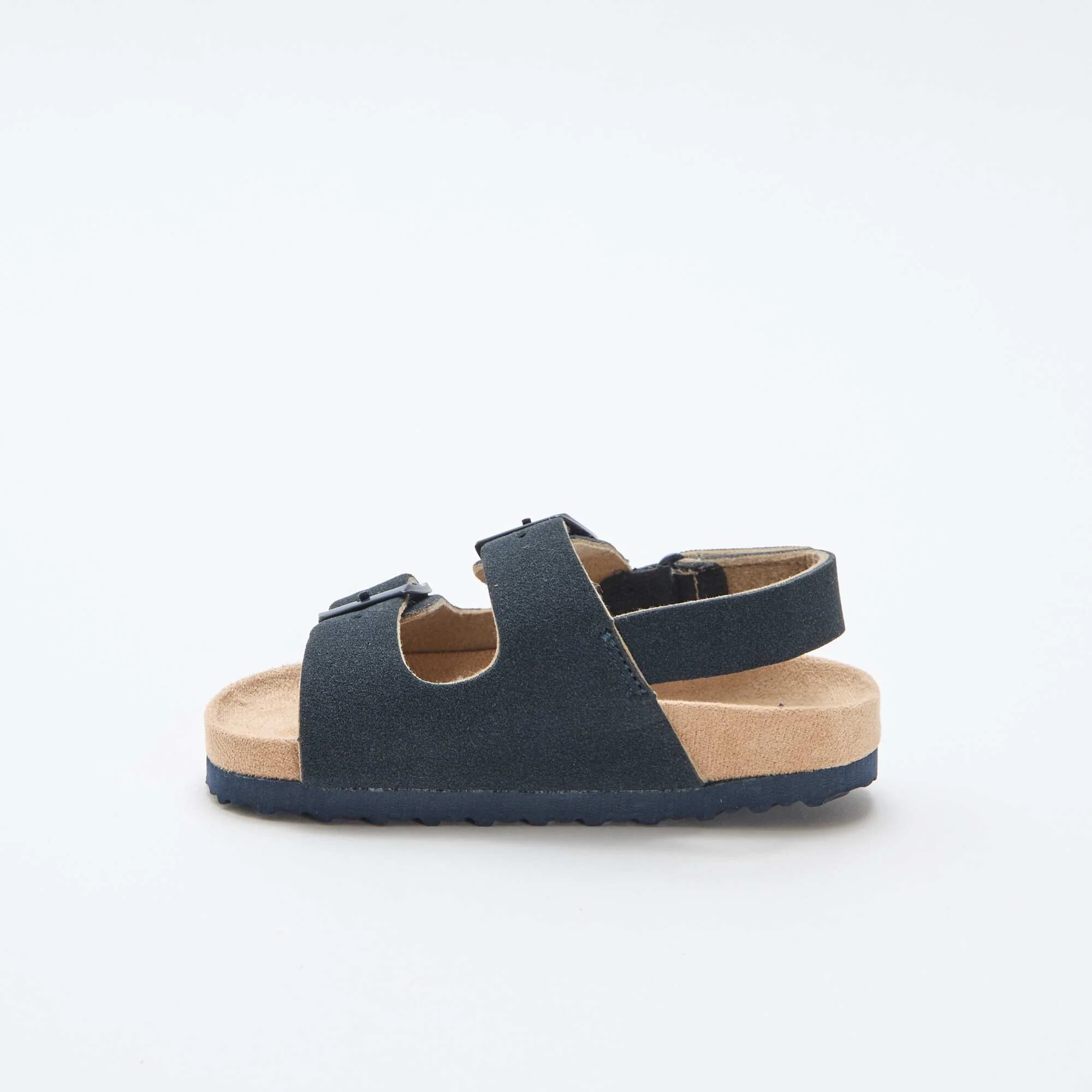 Suedette Flat Sandals BLUE - Image 4