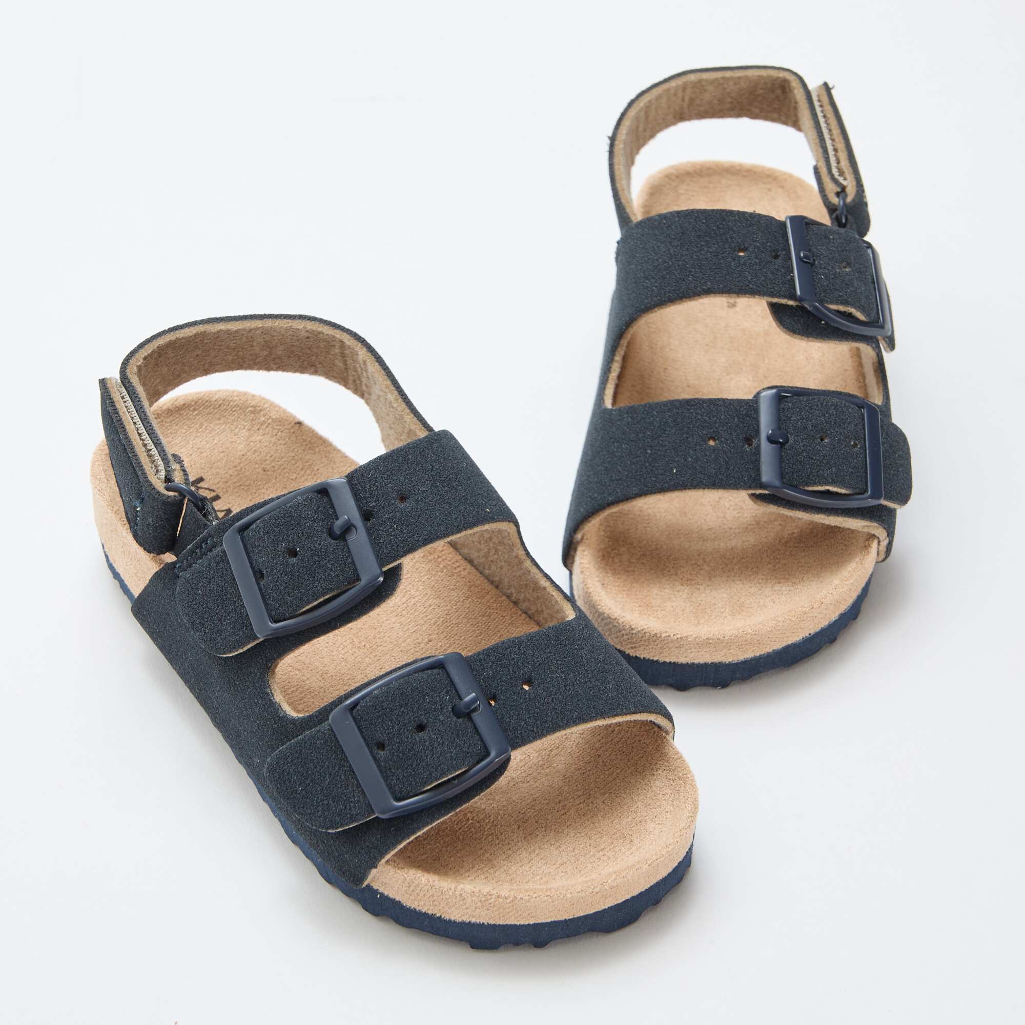 Suedette Flat Sandals BLUE - Image 5