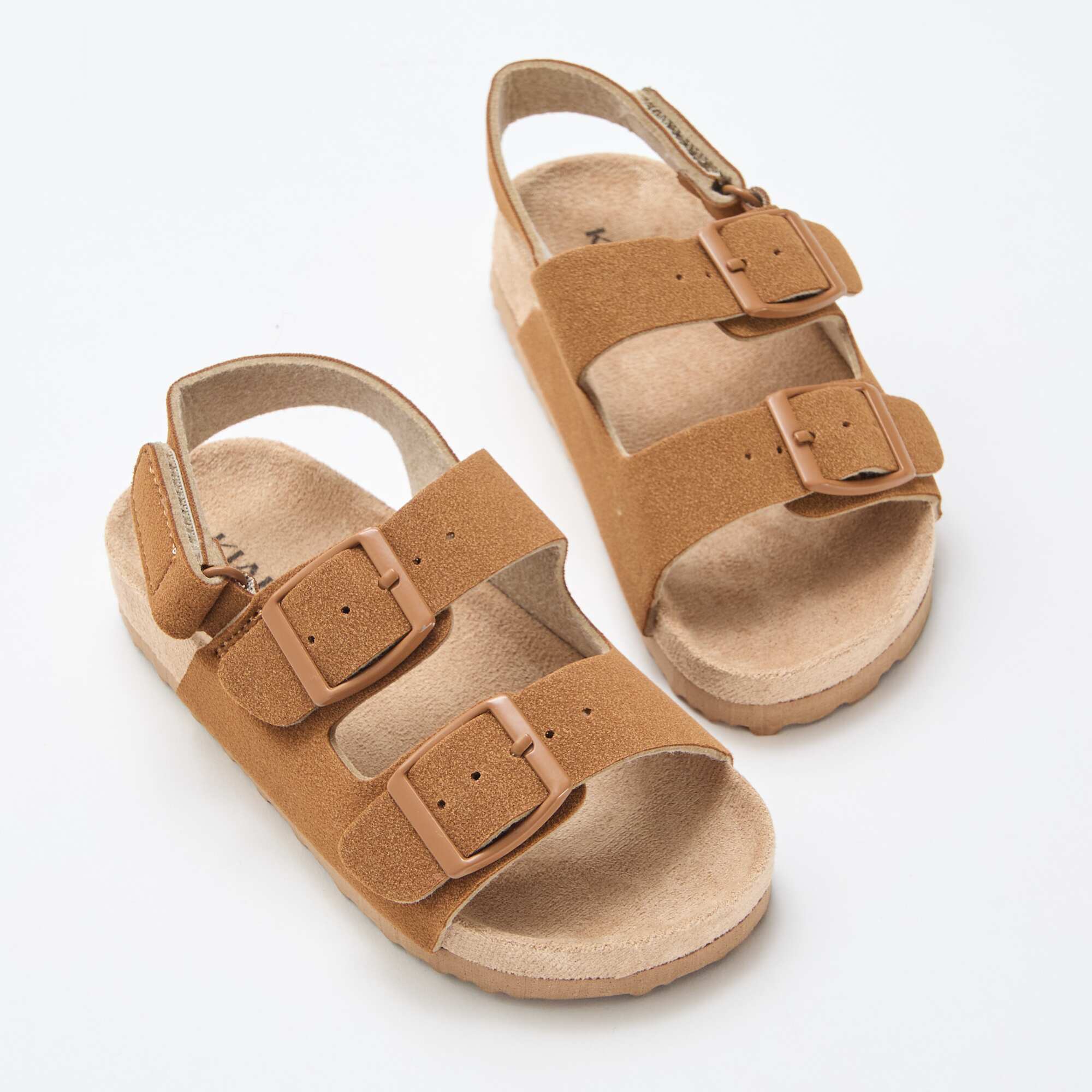 Suedette Flat Sandals BROWN - Image 5