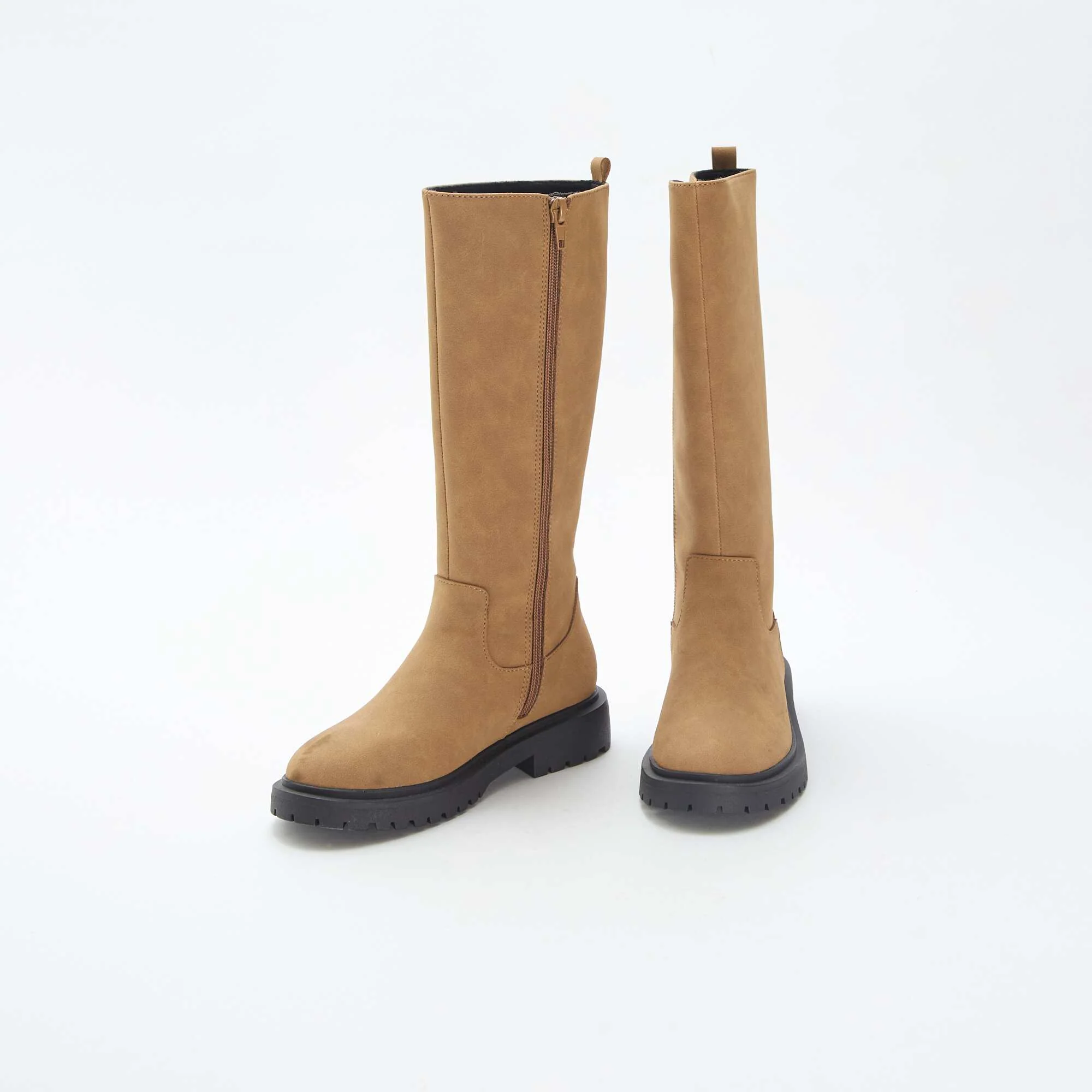 Suedette high boots BROWN - Image 5