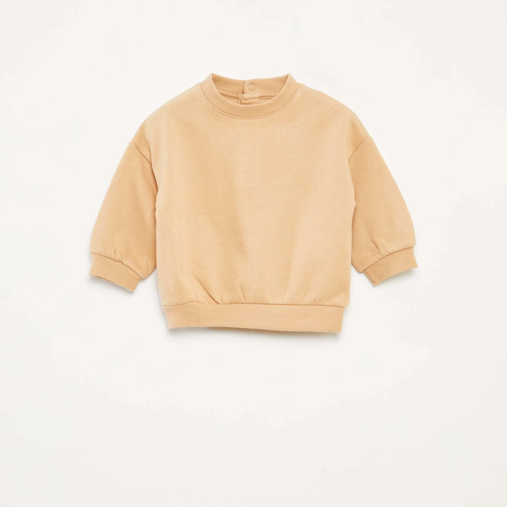 Sweatshirt fabric sweater + trousers set - 2-piece set BEIGE - Image 2