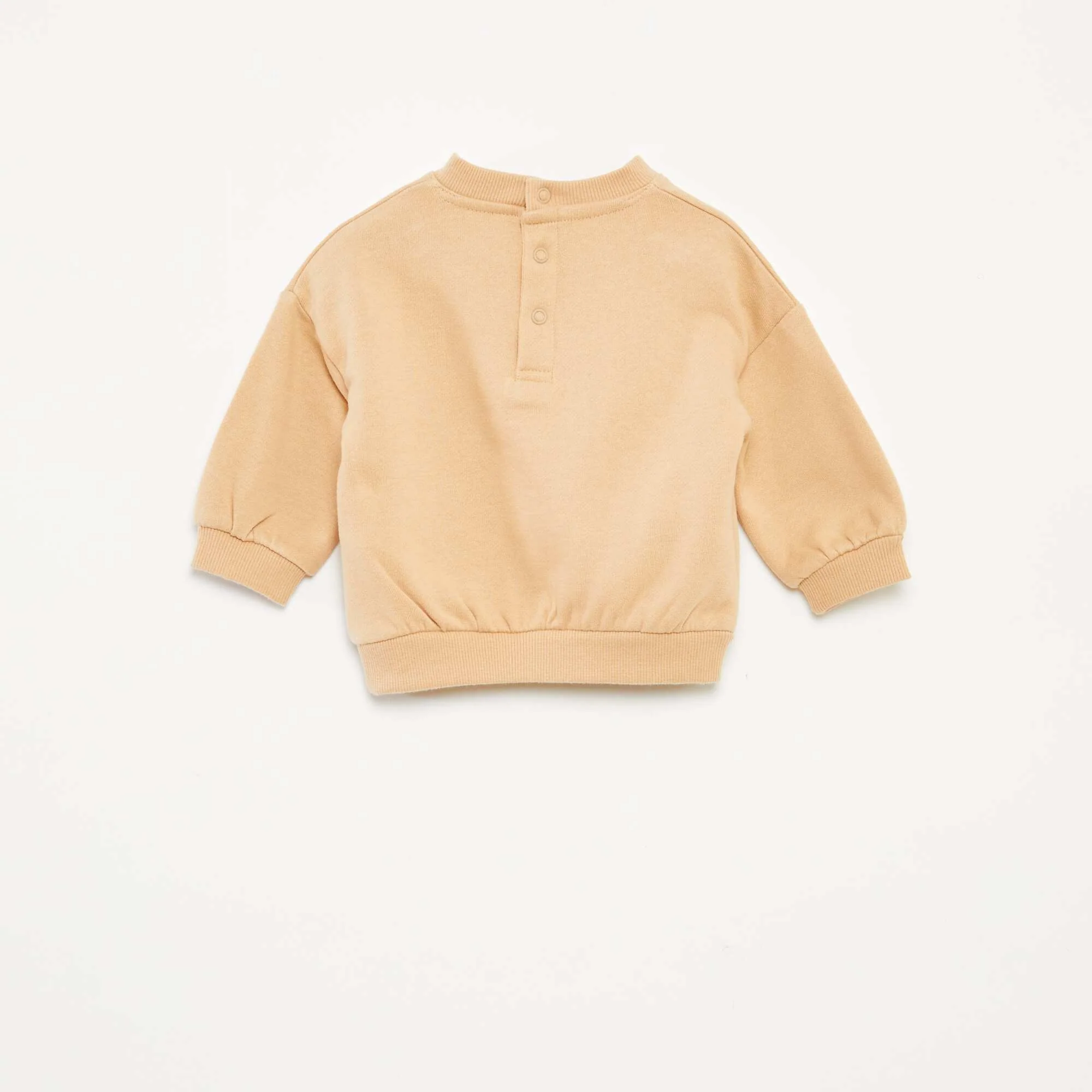 Sweatshirt fabric sweater + trousers set - 2-piece set BEIGE - Image 3