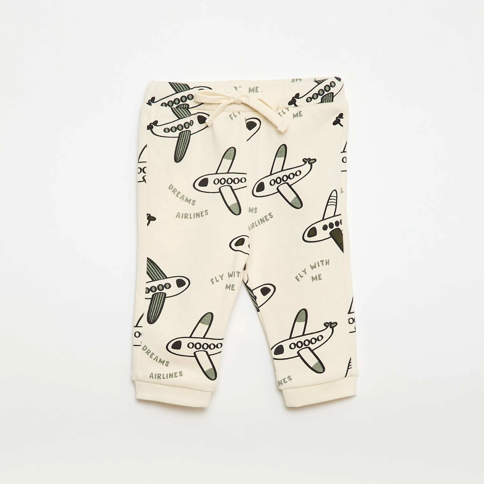 Sweatshirt + printed fancy joggers set - 2 pieces BEIGE - Image 4