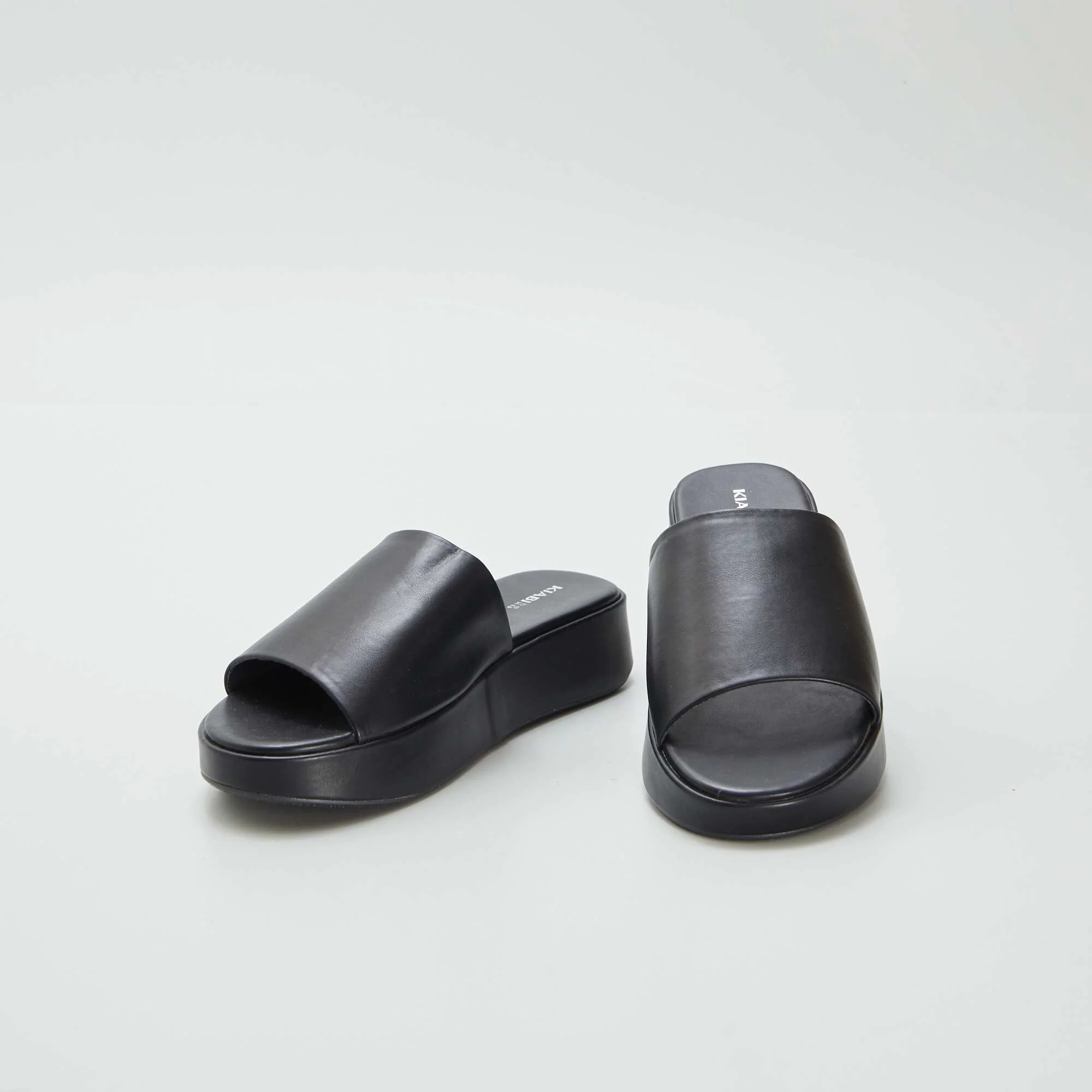 Synthetic platform mules BLACK - Image 5