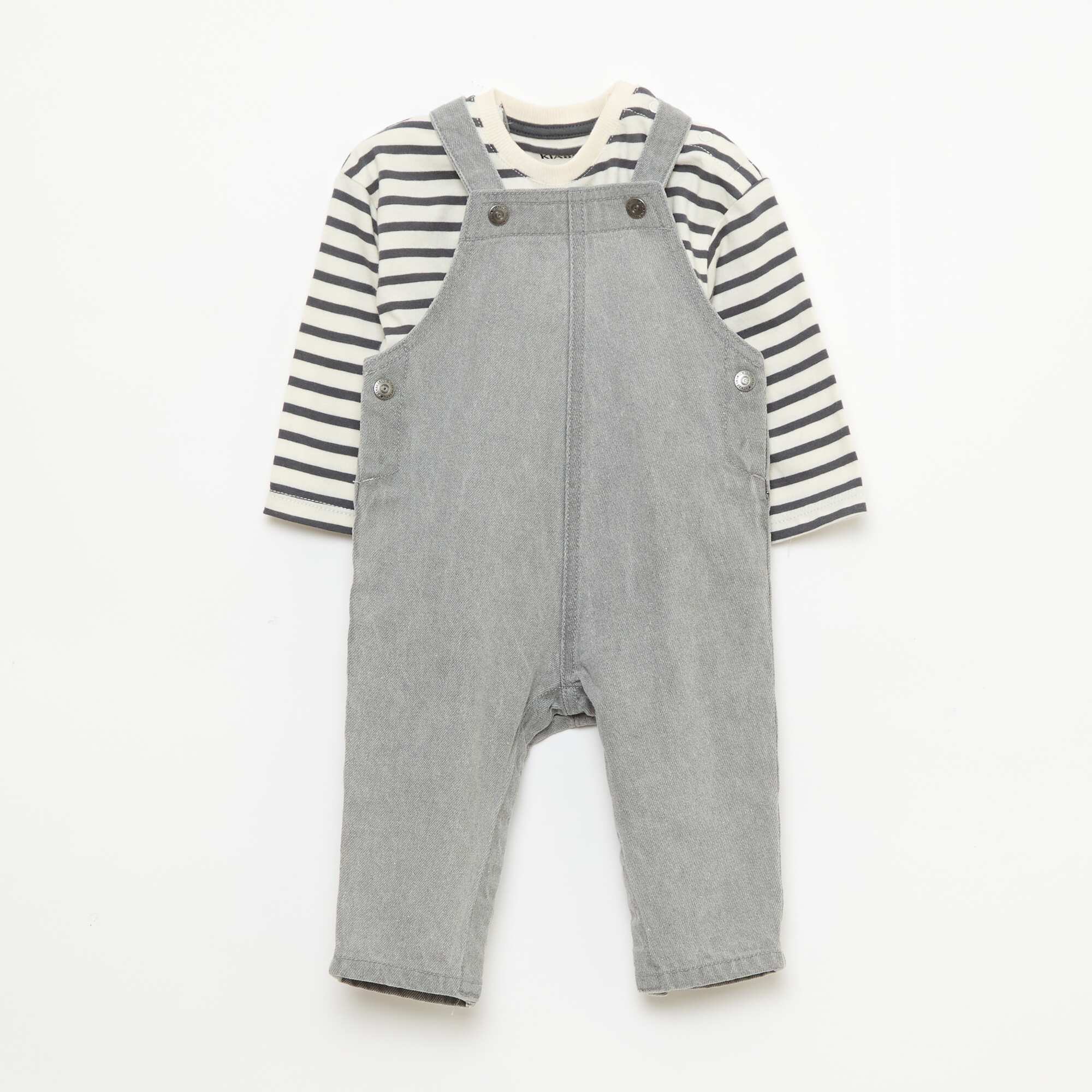 T-shirt + Dungarees Set - 2 pieces GREY