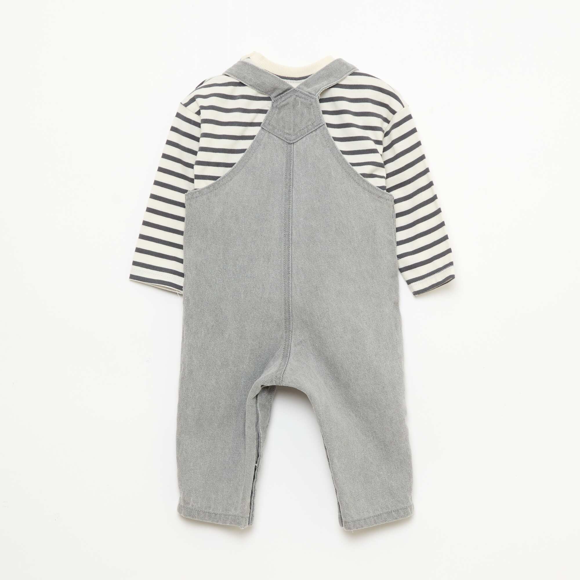 T-shirt + Dungarees Set - 2 pieces GREY - Image 2