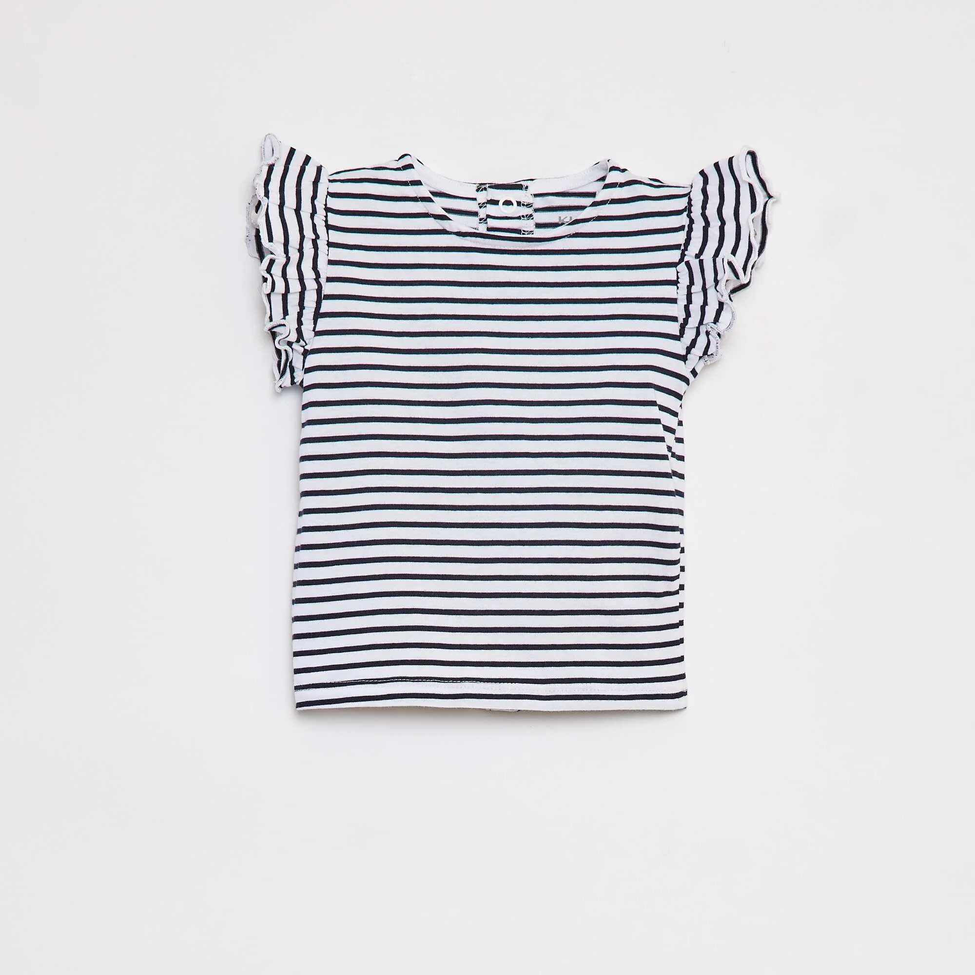 T-shirt with short ruffled sleeves WHITE