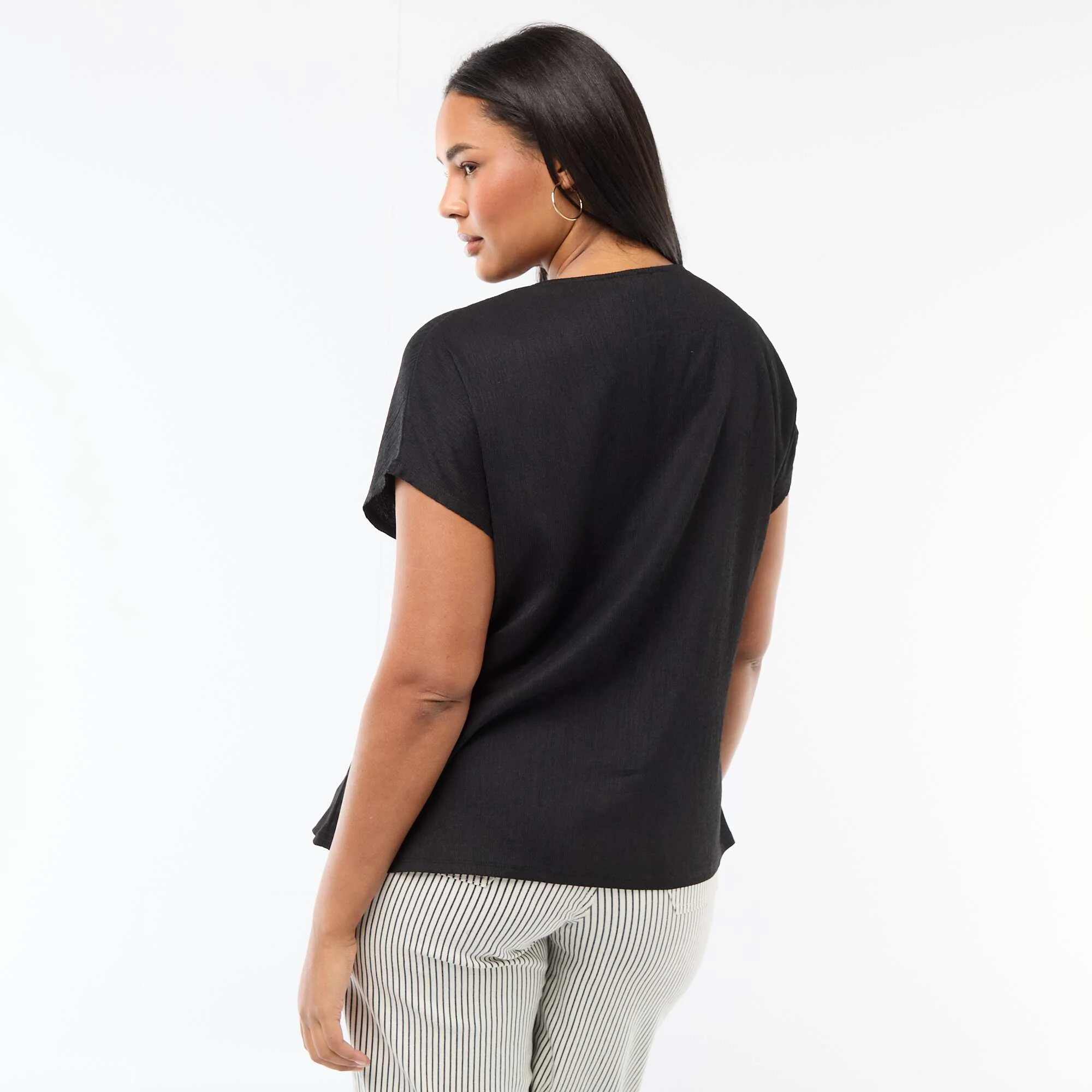 Tank top with gold-tone buttons BLACK - Image 3