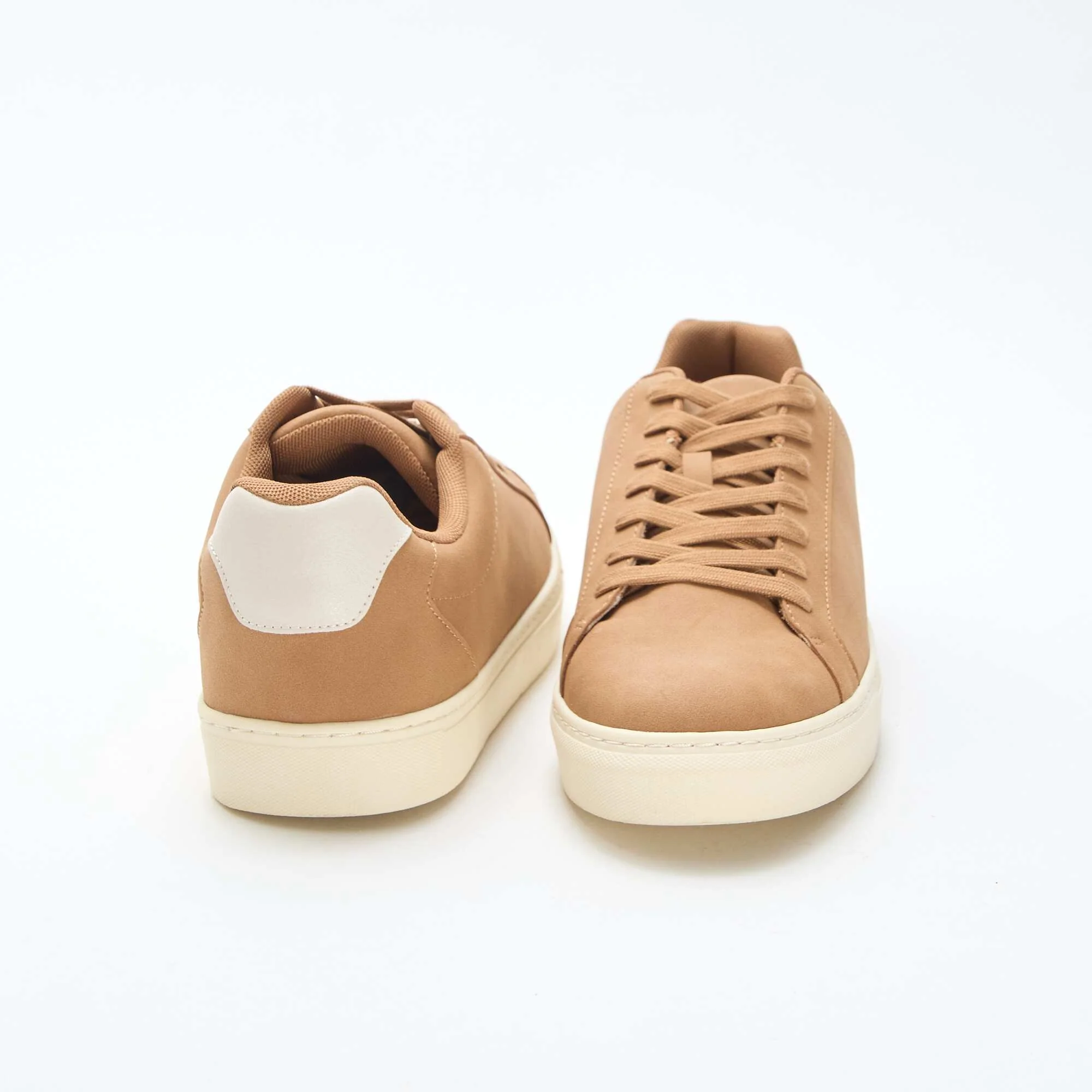 Textured low-top trainers BEIGE - Image 3