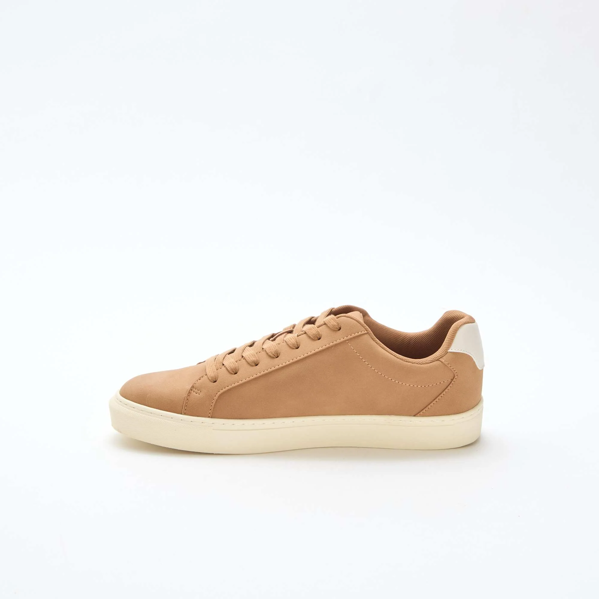 Textured low-top trainers BEIGE - Image 4
