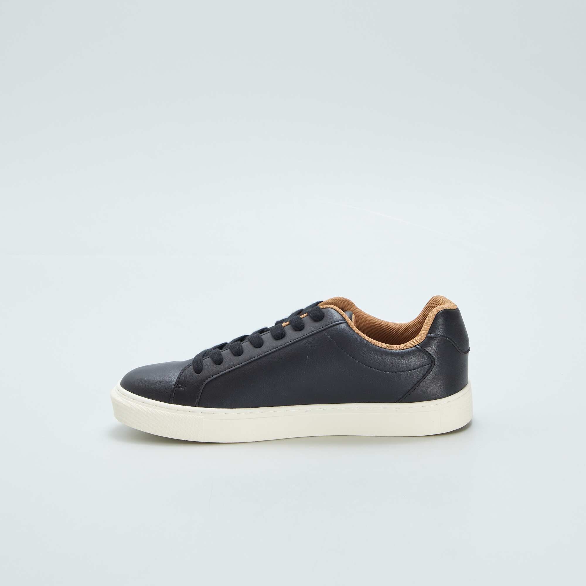 Textured low-top trainers BLACK - Image 4