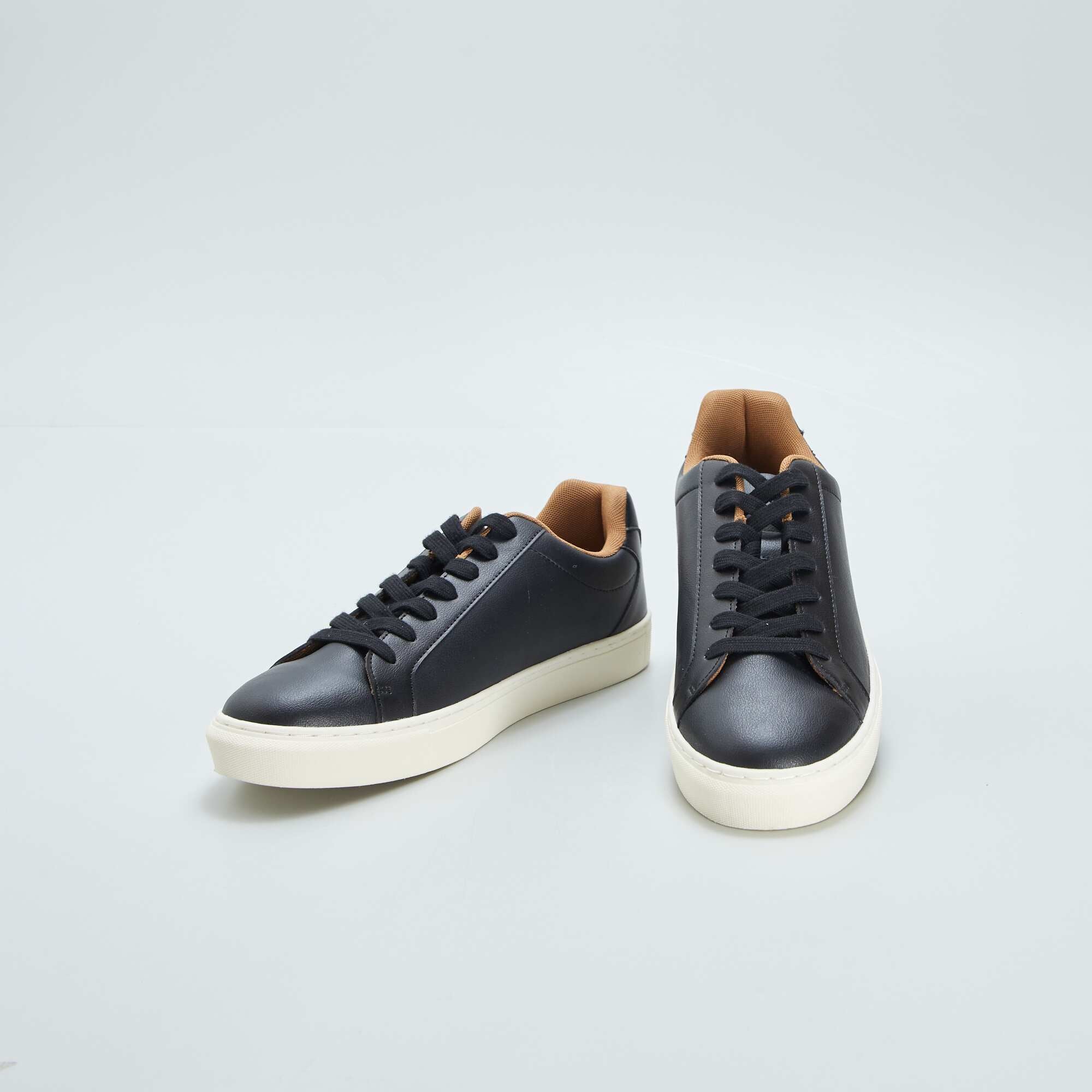Textured low-top trainers BLACK - Image 5
