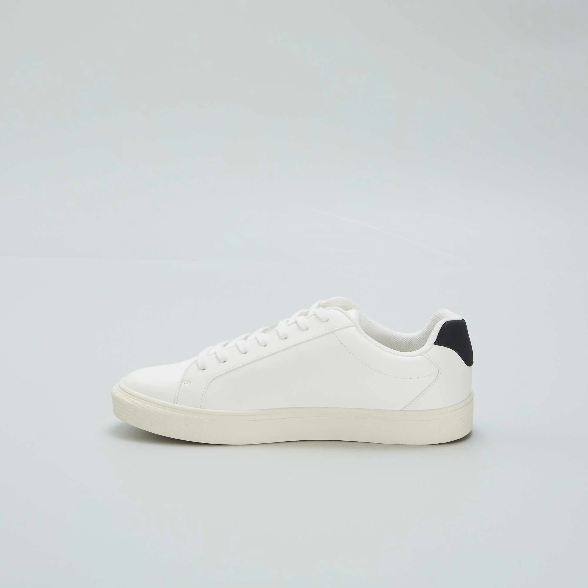 Textured low-top trainers white - Image 4