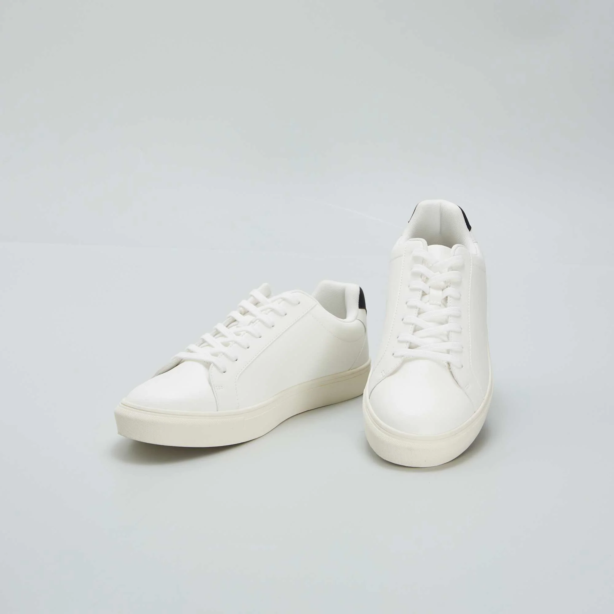 Textured low-top trainers white - Image 5