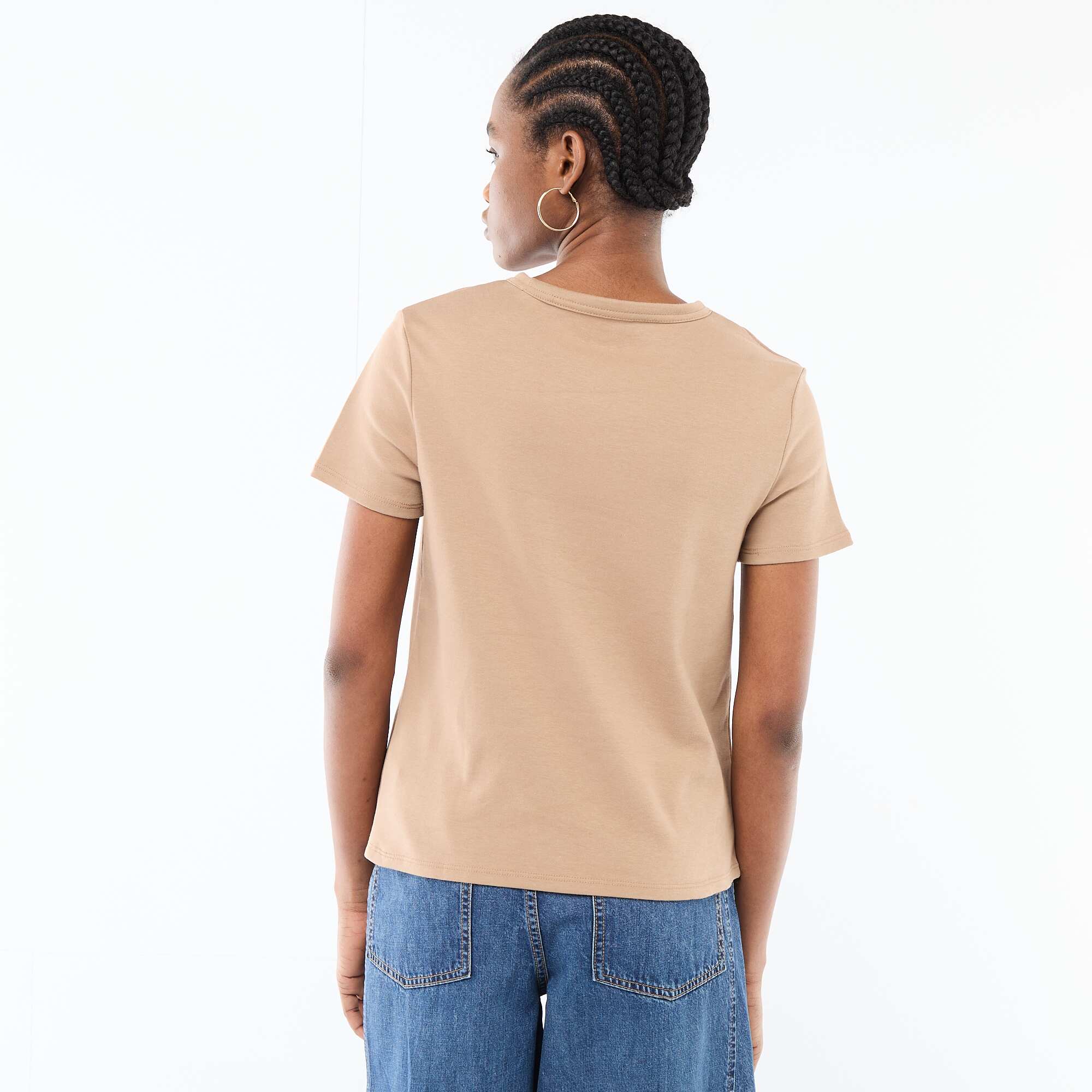 Thick cotton T-shirt BEIGE - Image 3