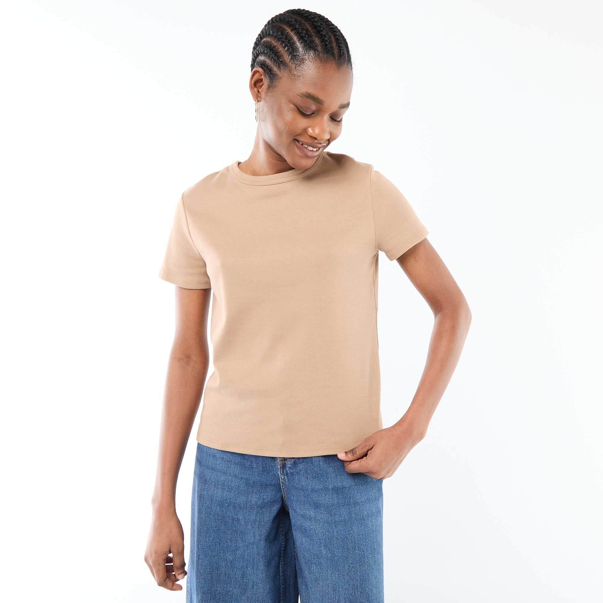 Thick cotton T-shirt BEIGE - Image 4