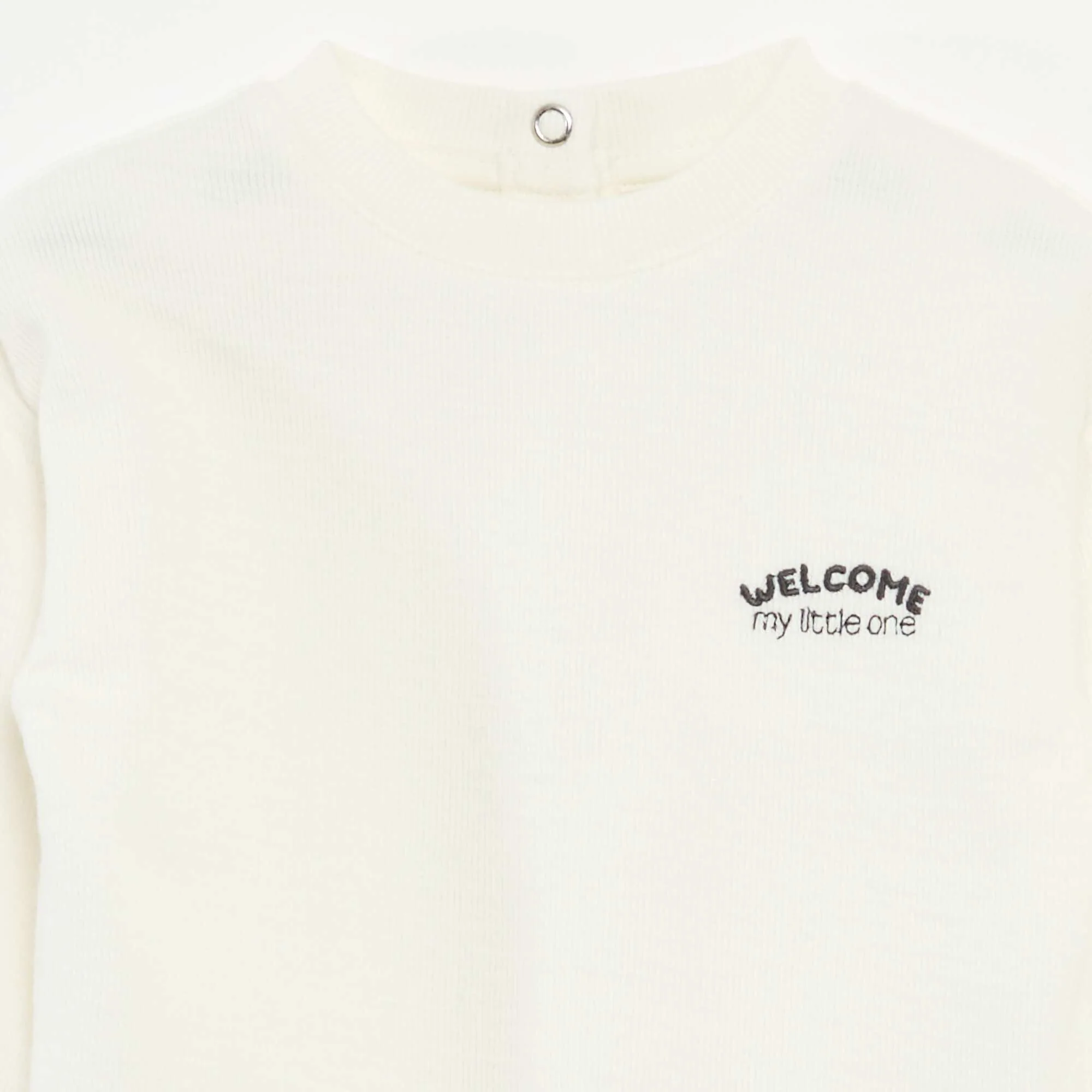 Thick T-shirt with Embroidered Animal WHITE - Image 2