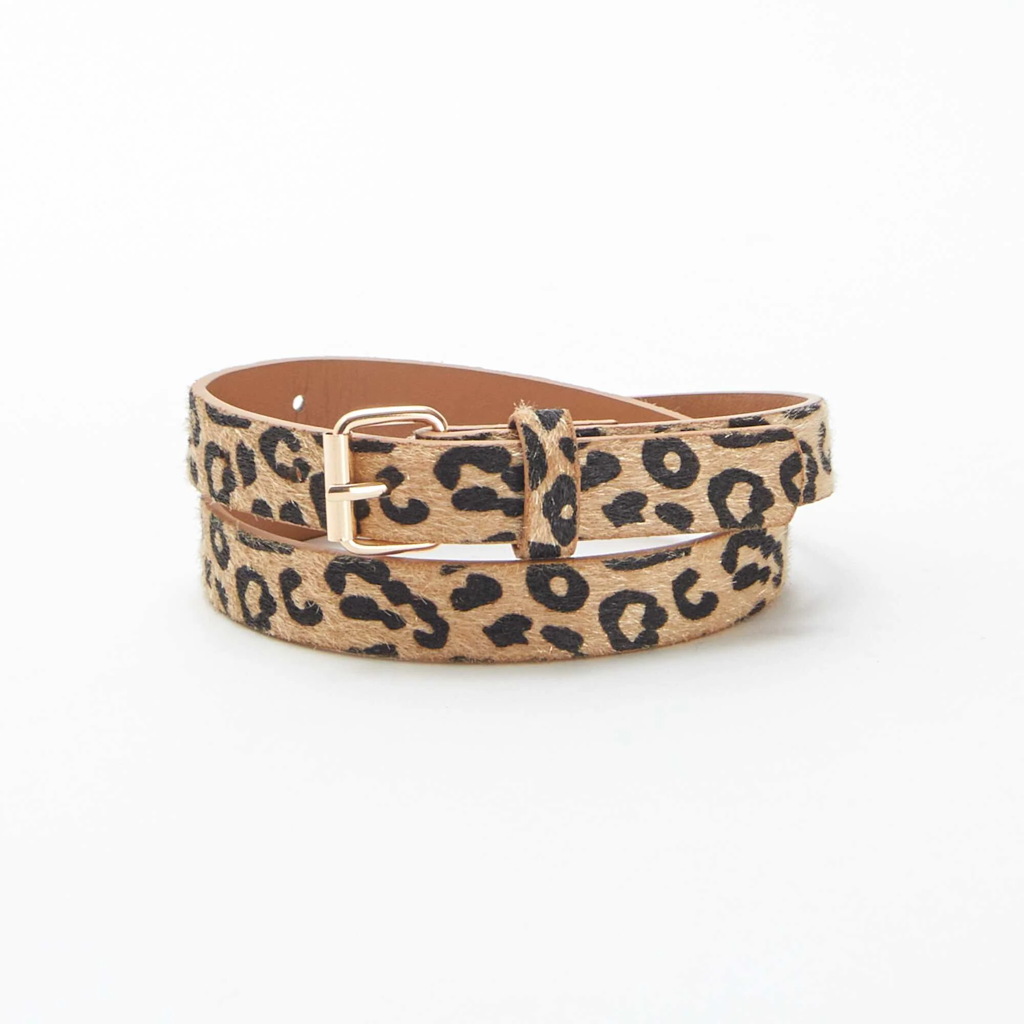 Thin leopard print belt BROWN - Image 2