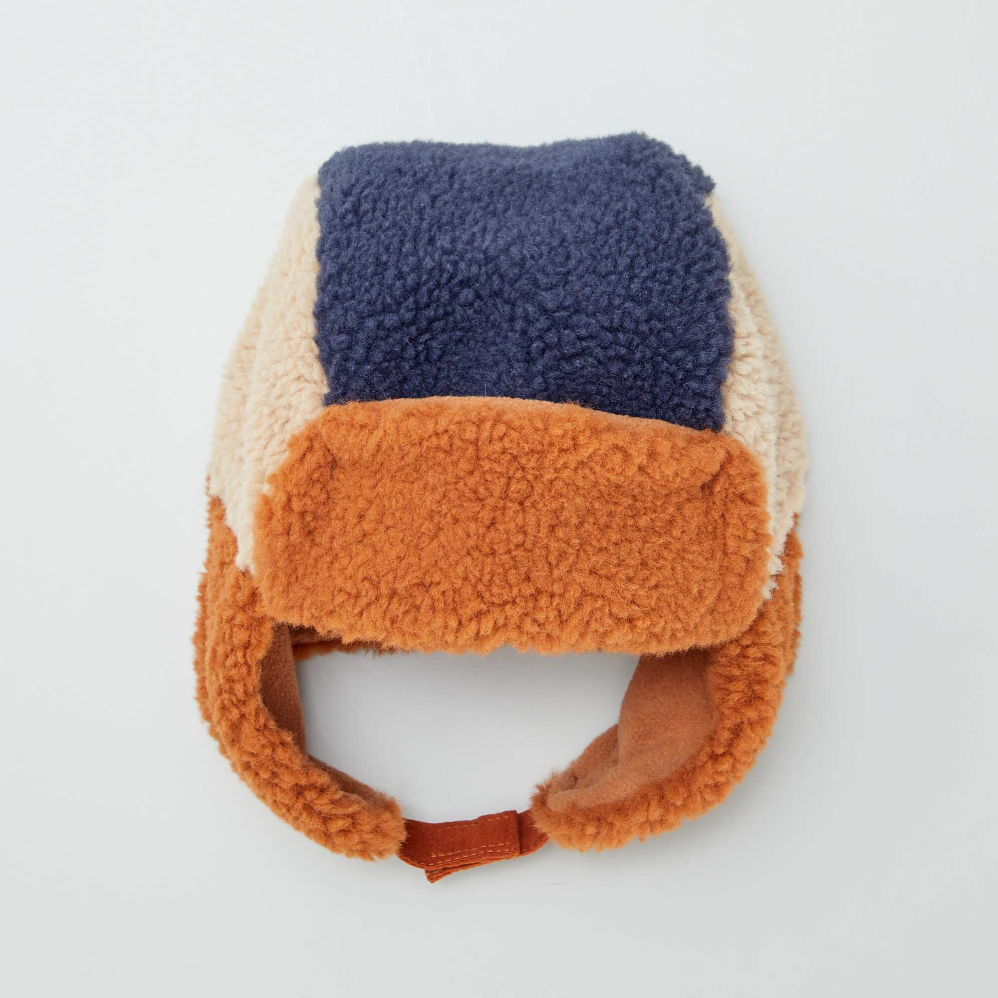 Three-tone double fleece chapka BROWN - Image 2