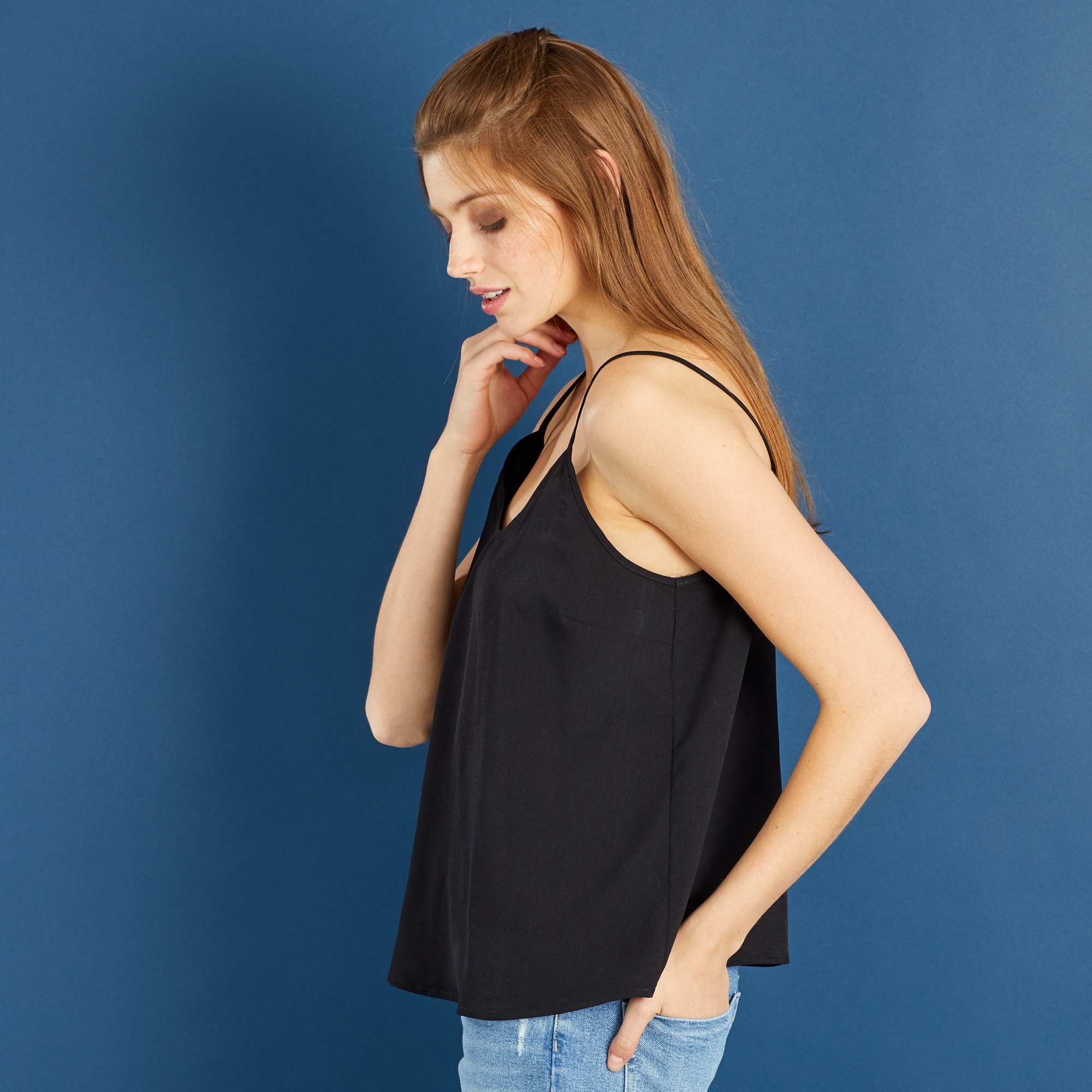 Top with thin straps black - Image 6