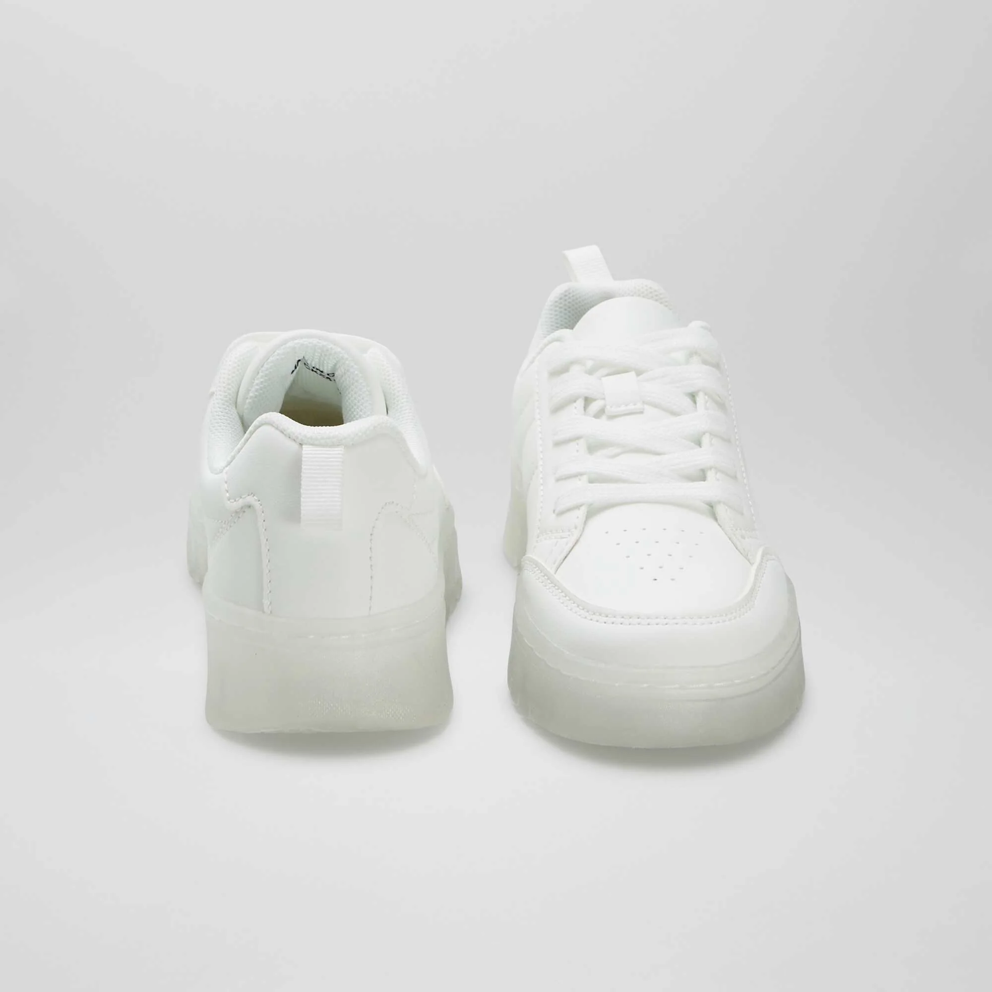 Trainers with translucent sole WHITE - Image 3