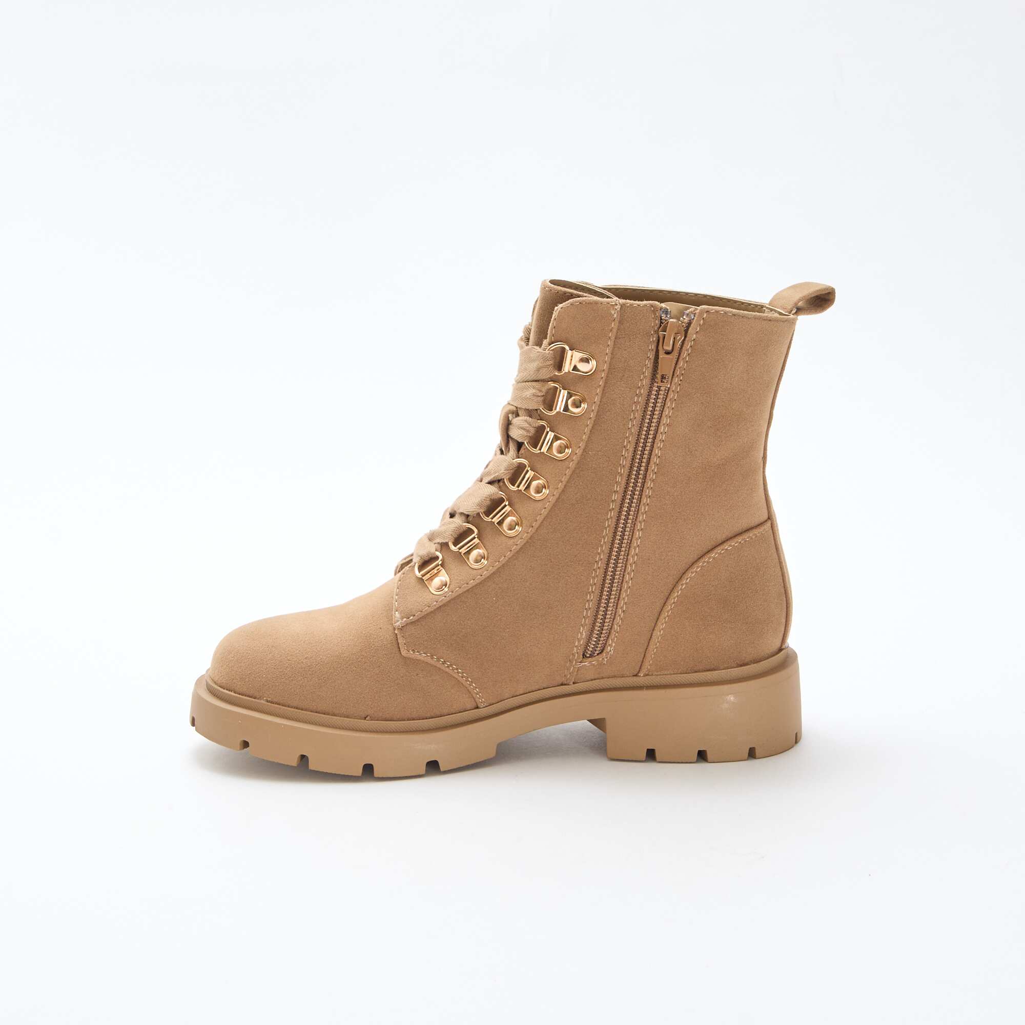Trekking Boots with Gold Eyelets BEIGE - Image 4